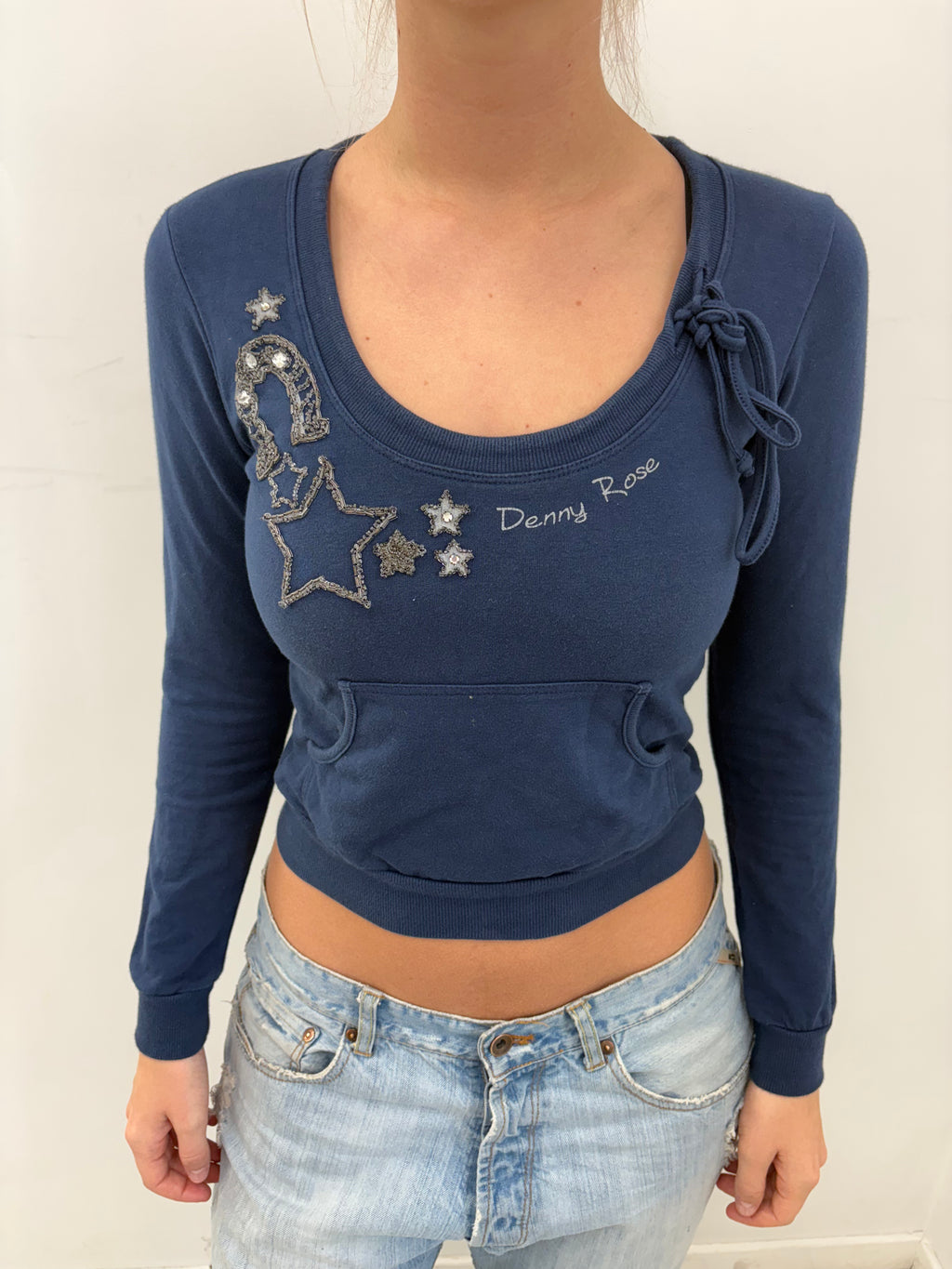 Denny Rose Star Embellished Fitted Top