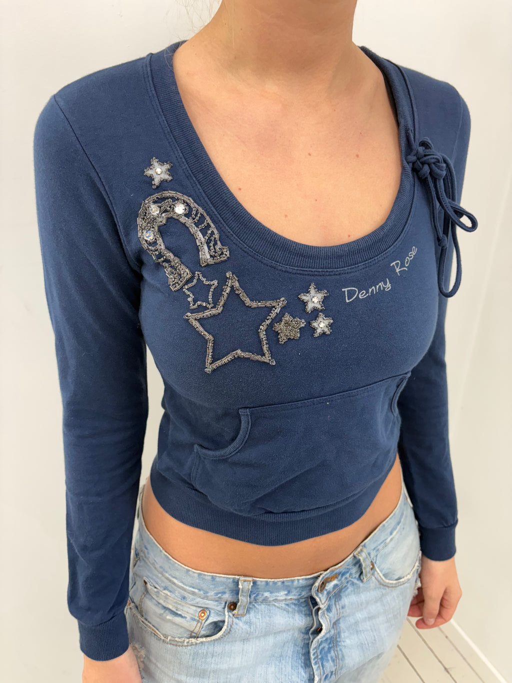 Denny Rose Star Embellished Fitted Top