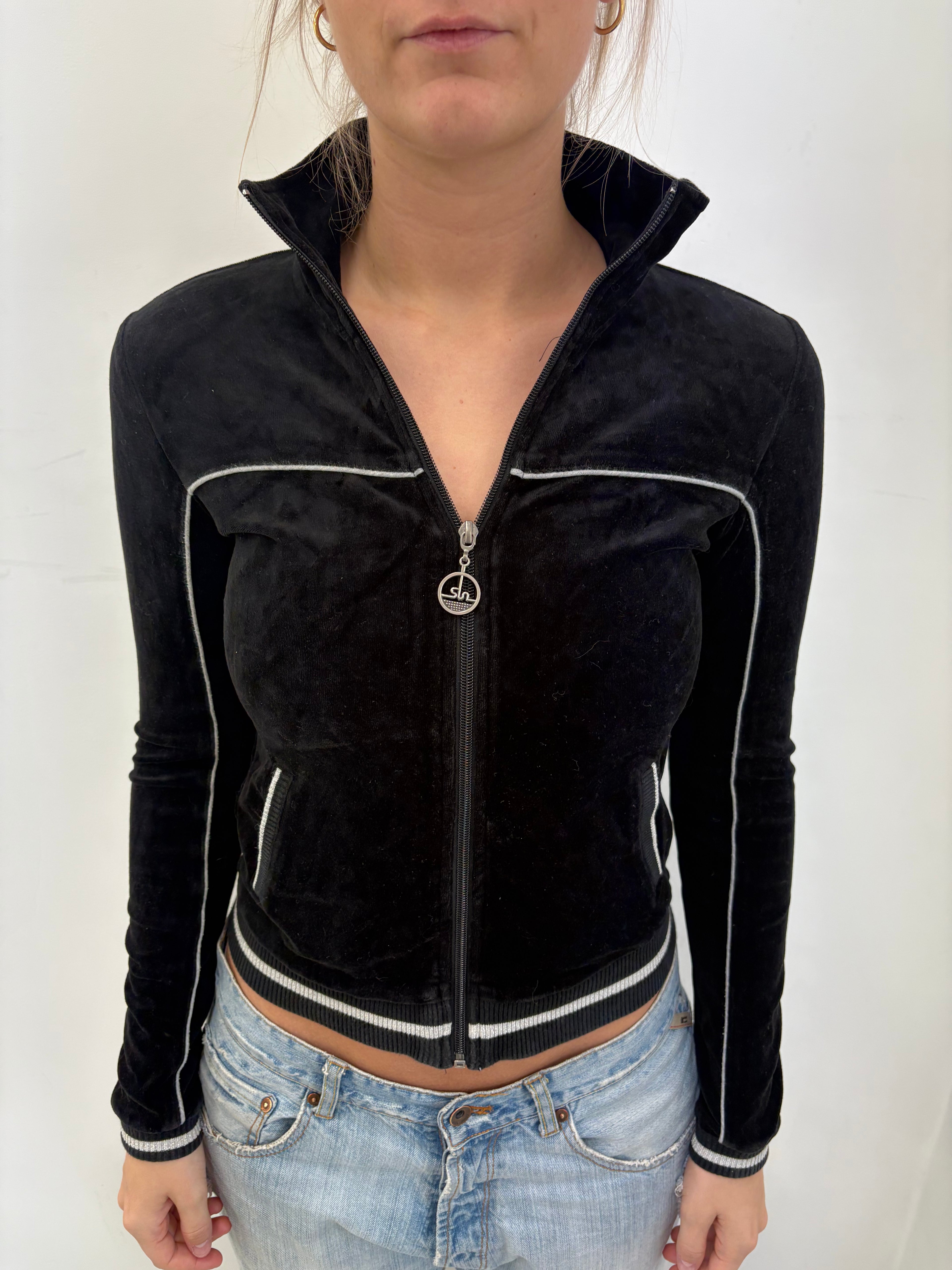 Y2K Daisy Duck Velour Zip-Up Jacket