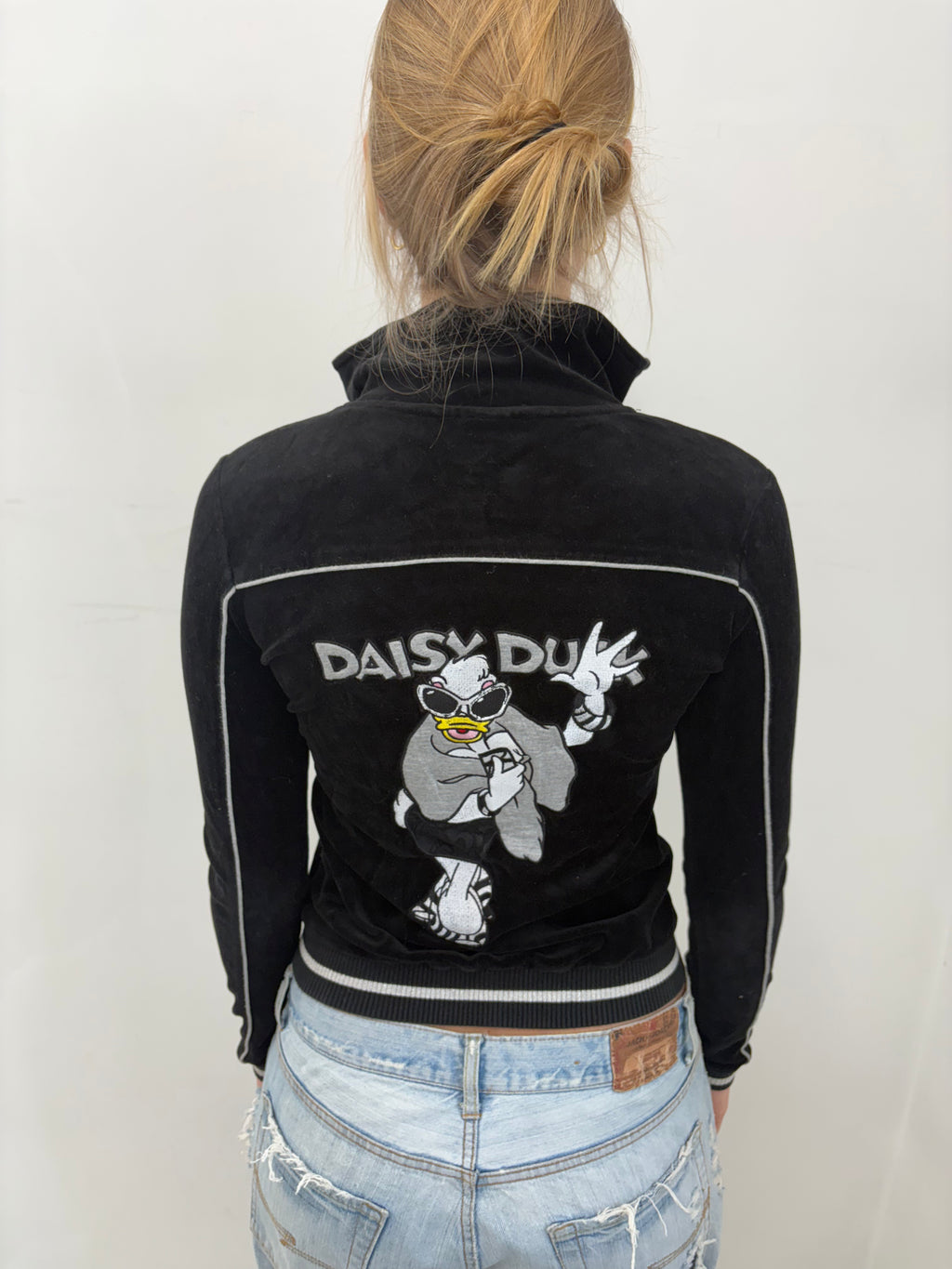 Y2K Daisy Duck Velour Zip-Up Jacket
