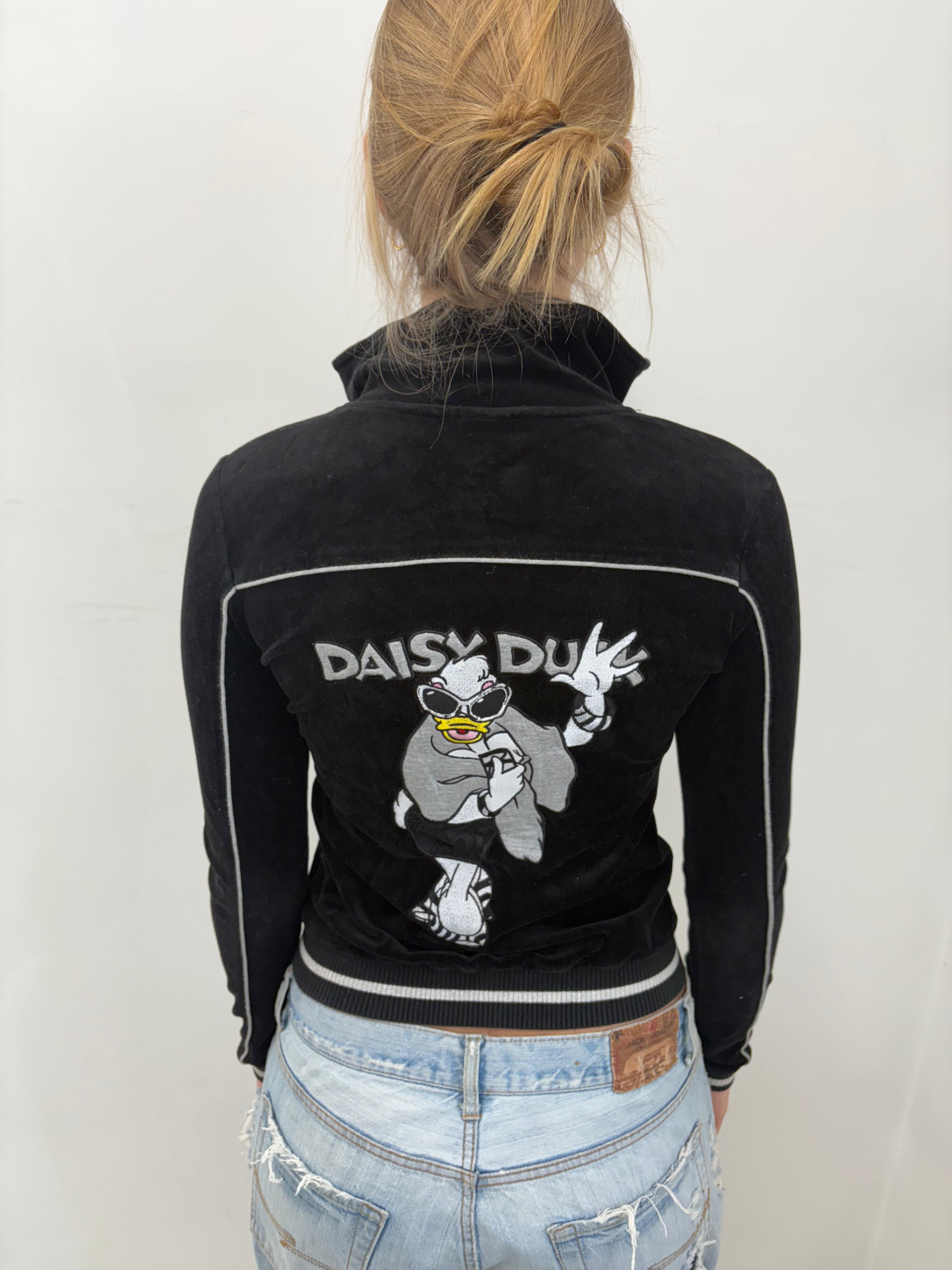 Y2K Daisy Duck Velour Zip-Up Jacket
