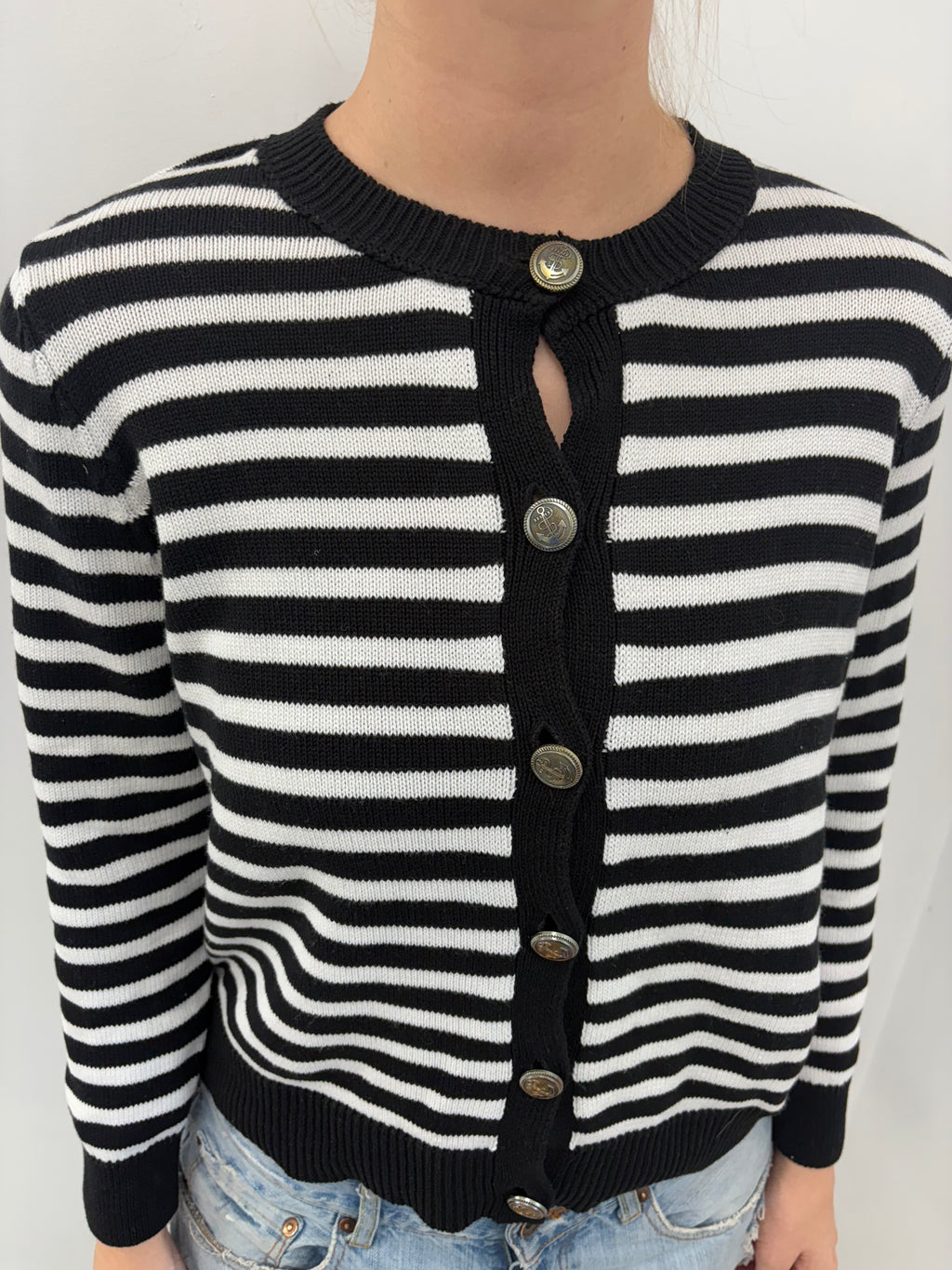 Classic Striped Knit Cardigan