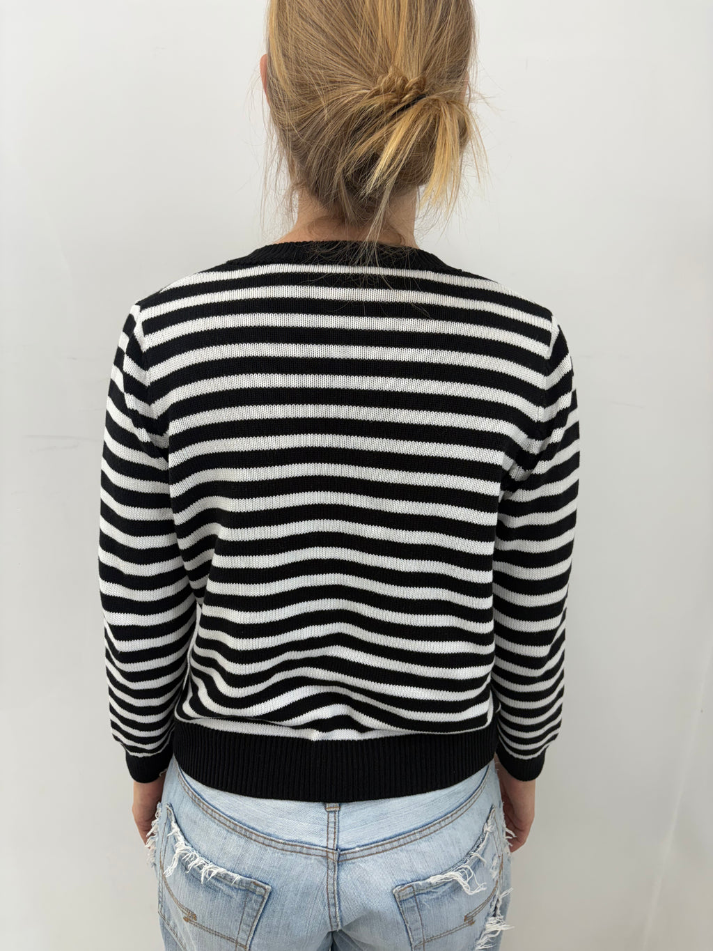 Classic Striped Knit Cardigan