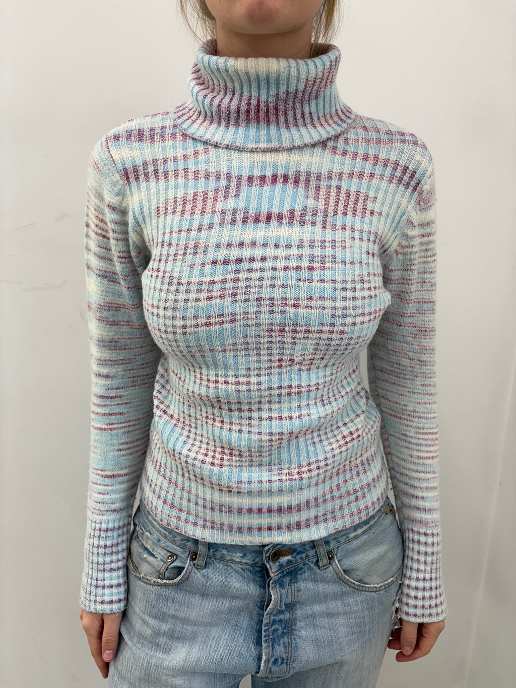 Y2K Pastel Ribbed Turtleneck