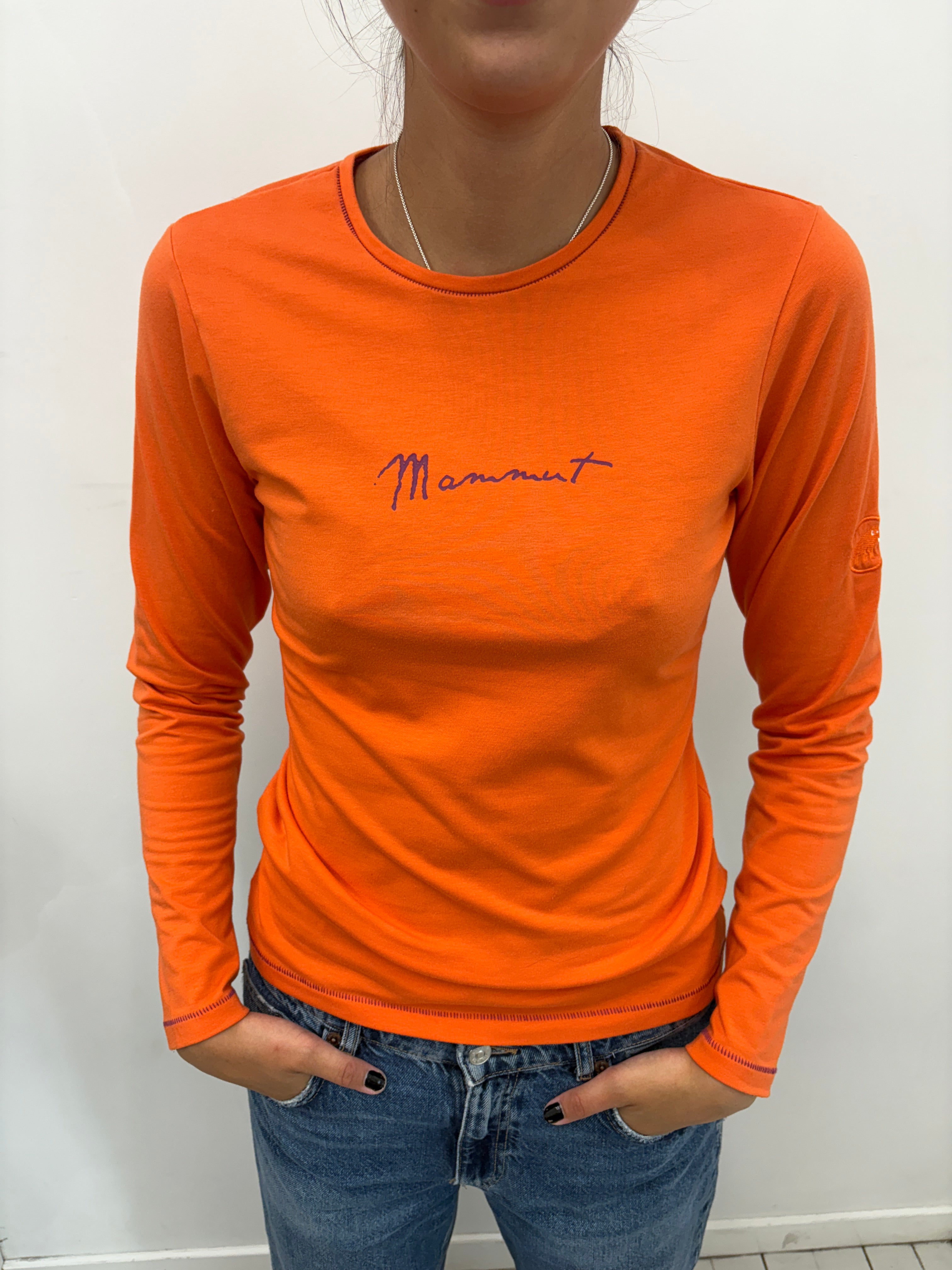 Orange Long Sleeve Mammut Logo Top