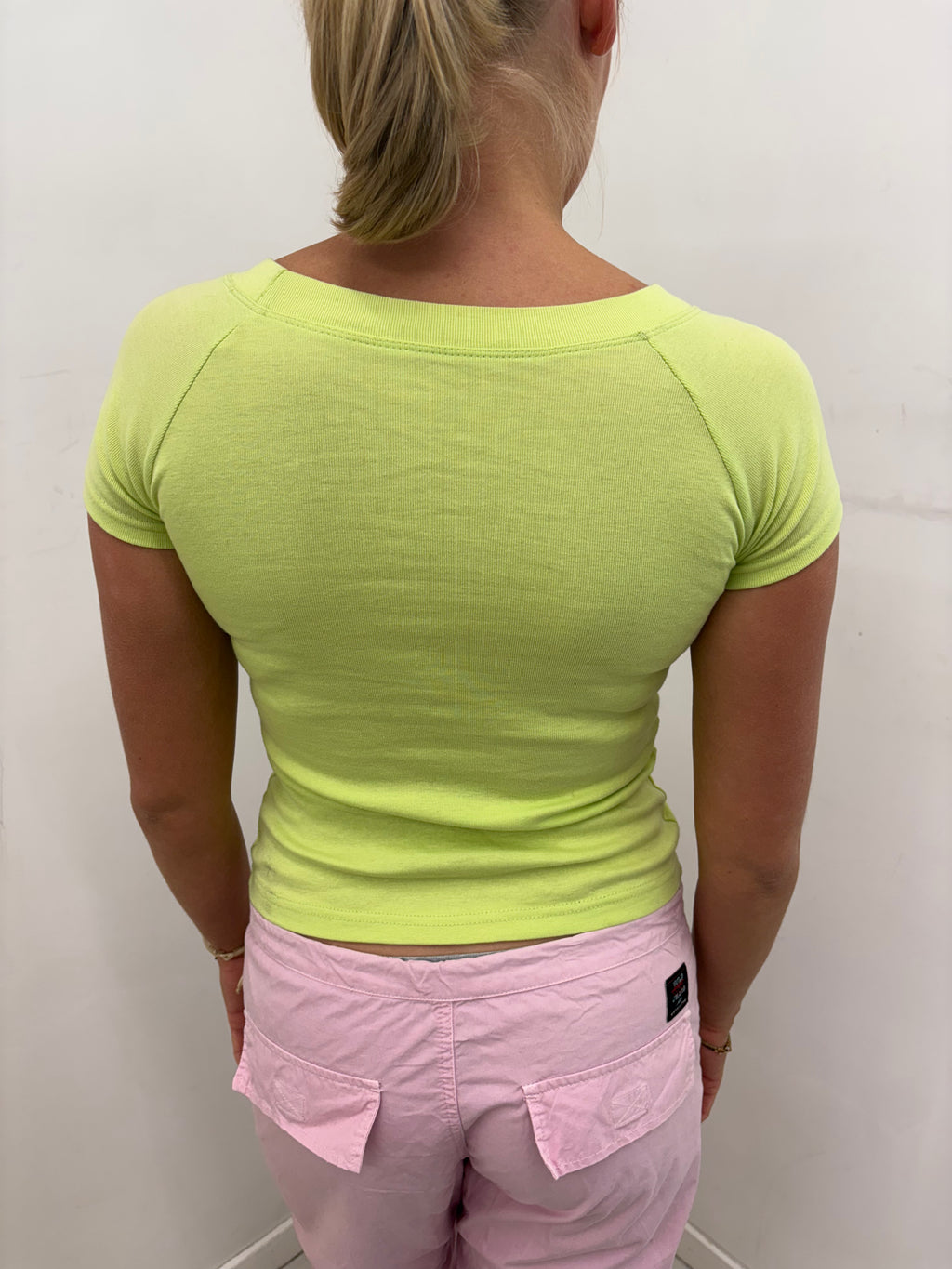 Neon Yellow "Just For One Night" Glitter Baby Tee