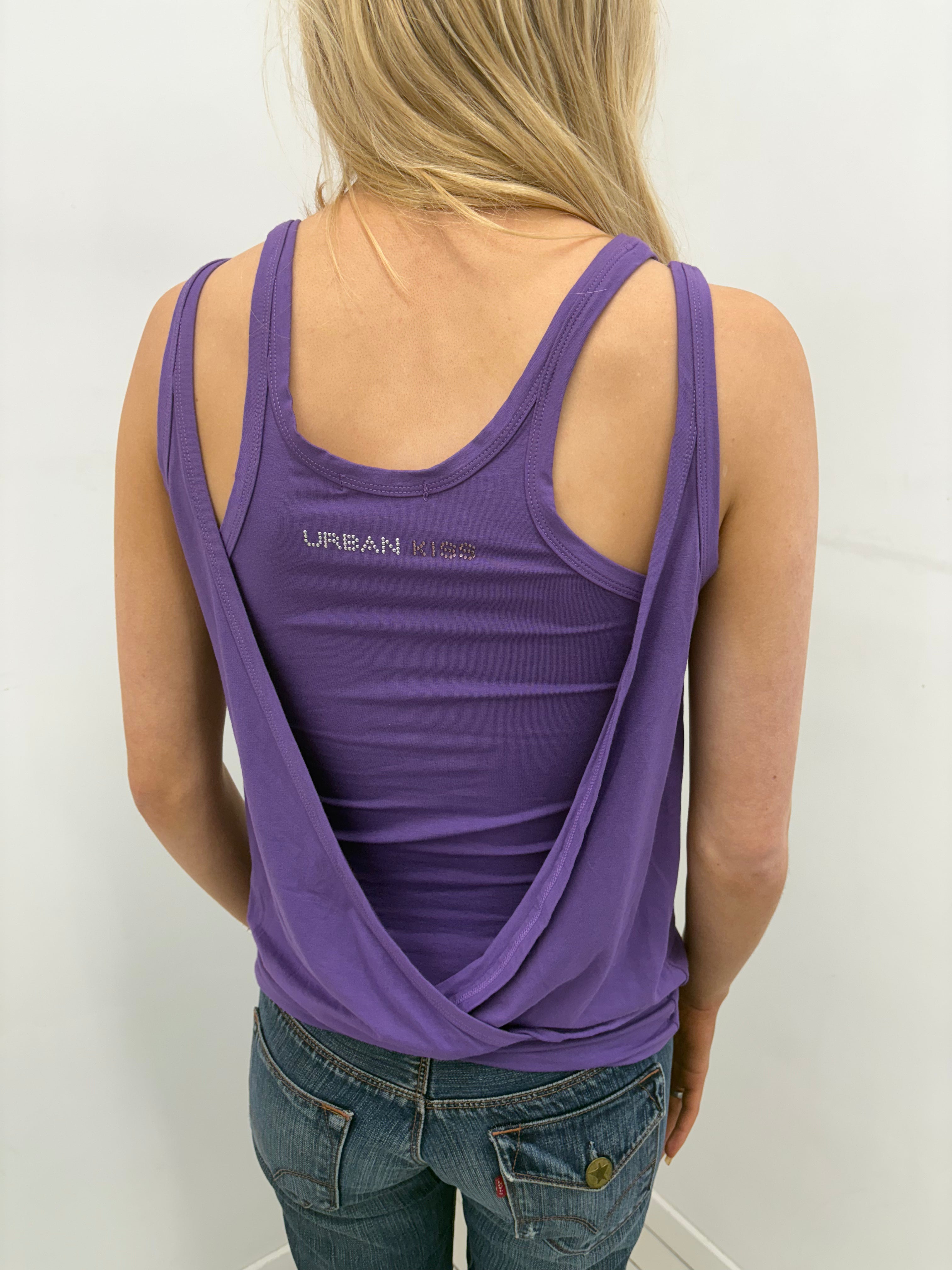 Y2K Purple Layered Open-Back Tank Top