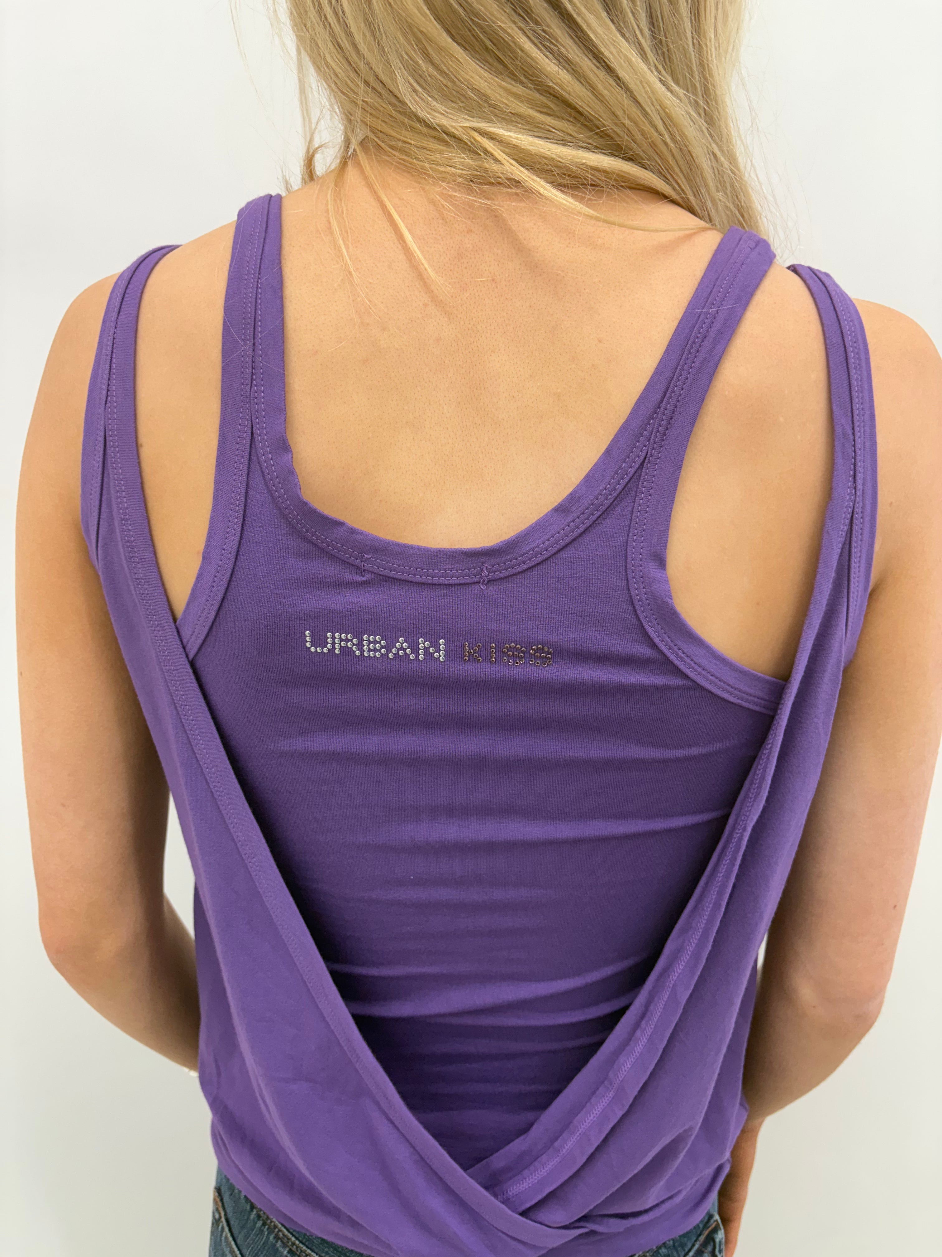 Y2K Purple Layered Open-Back Tank Top