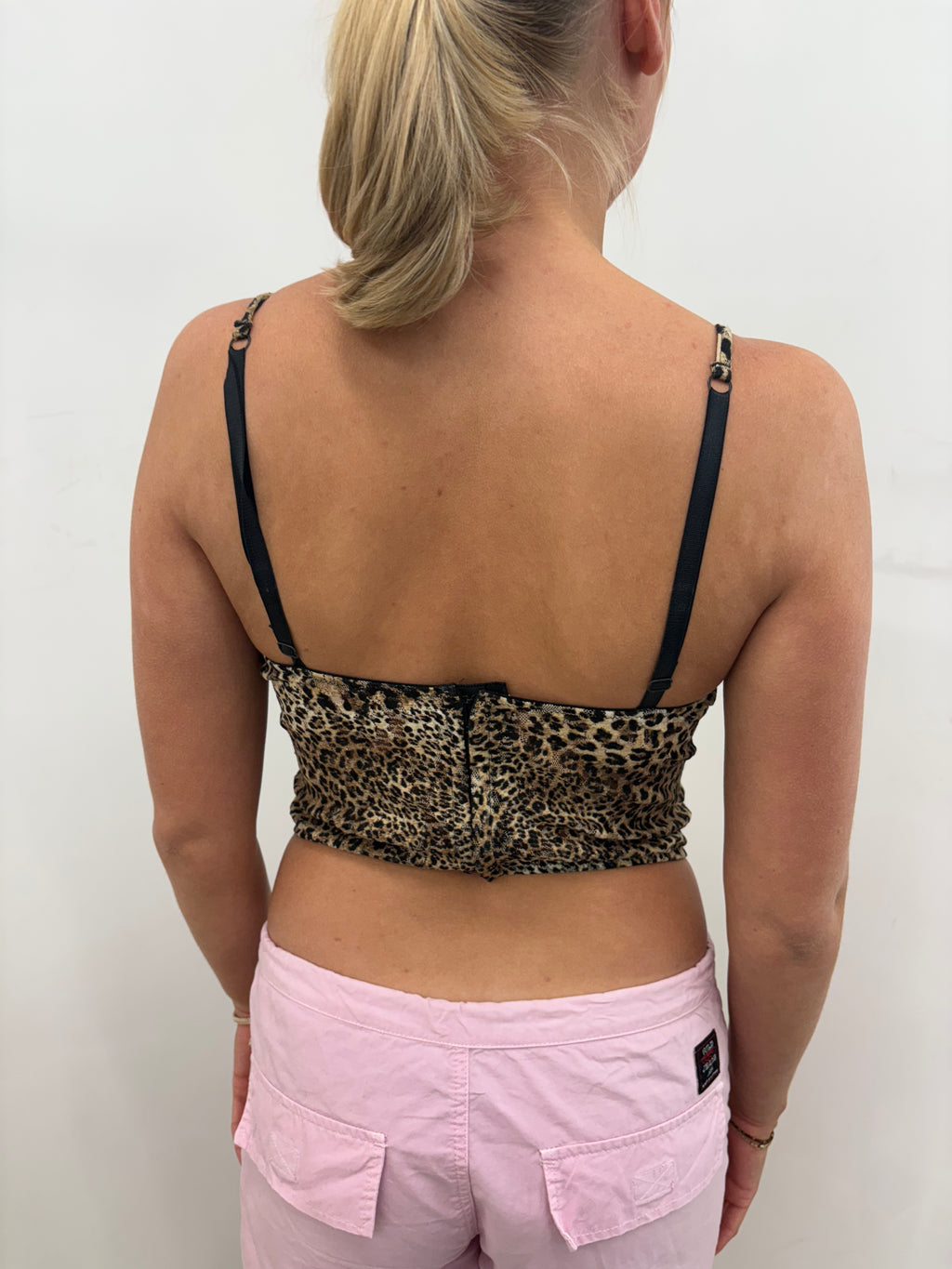 Leopard Print Velvet Crop Cami Top