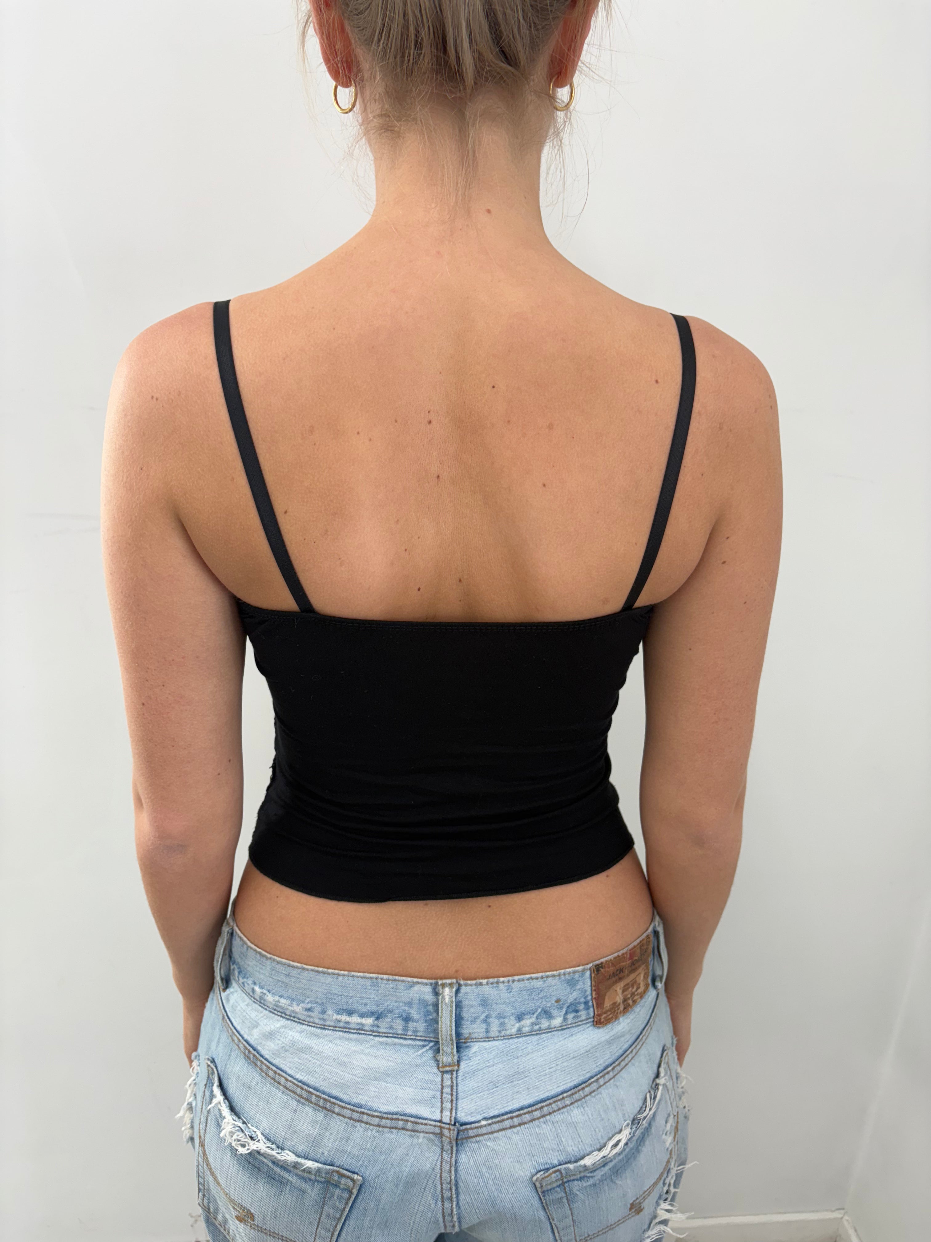 Black Lace Strapless Corset Top