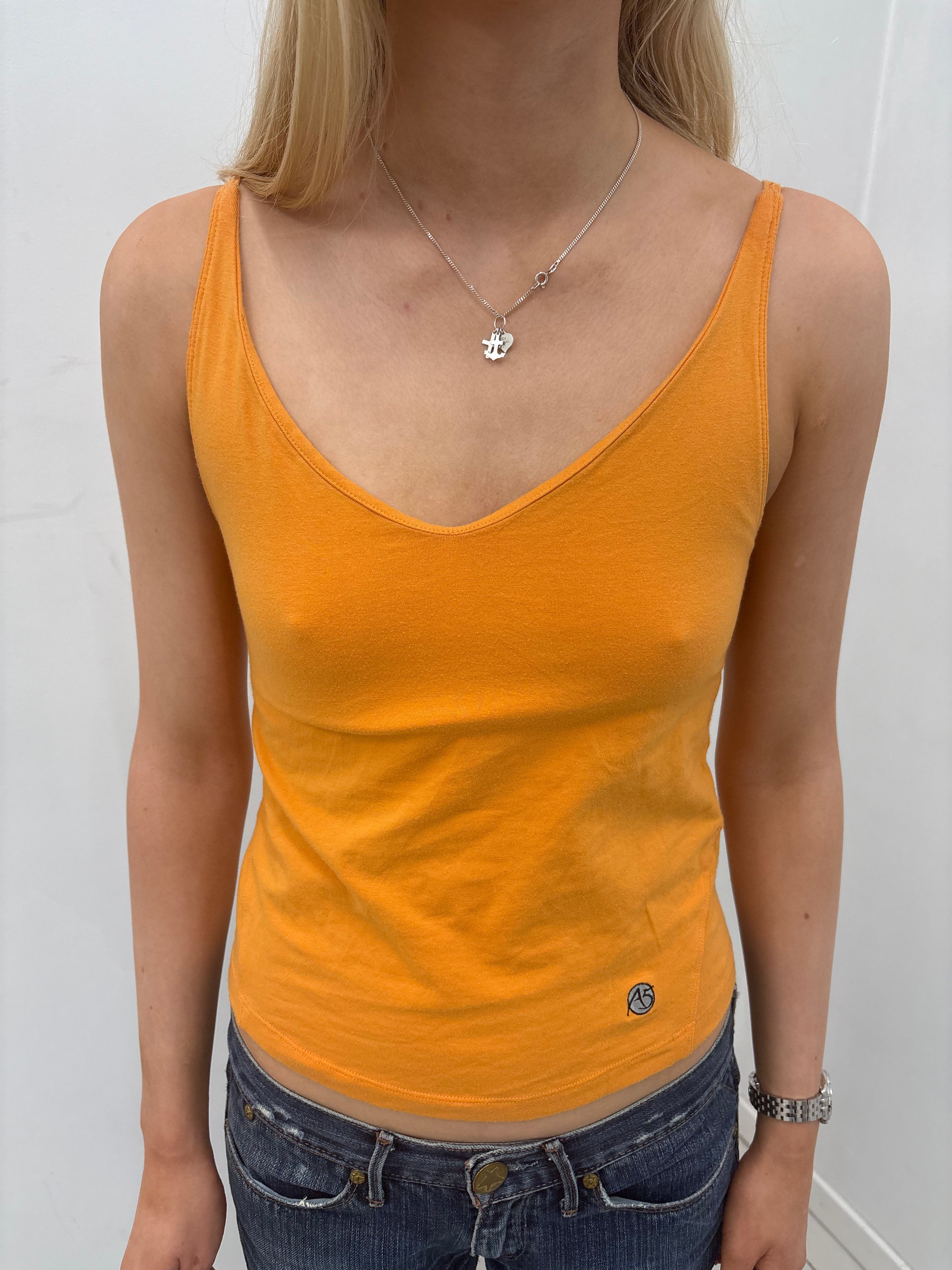 Orange North Face Athletic Y2K Tank
