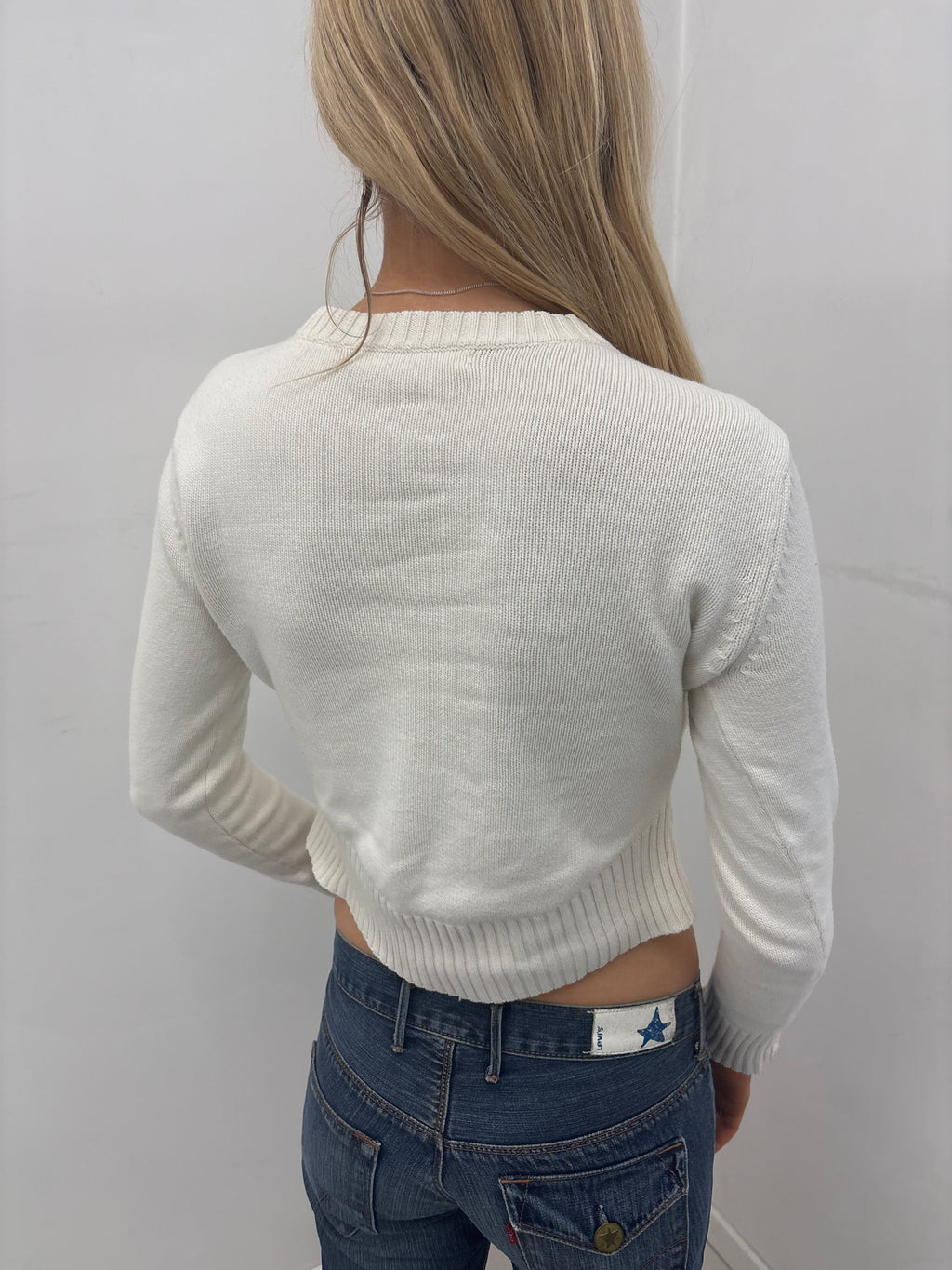 Y2K Tommy Hilfiger White Knit Sweater
