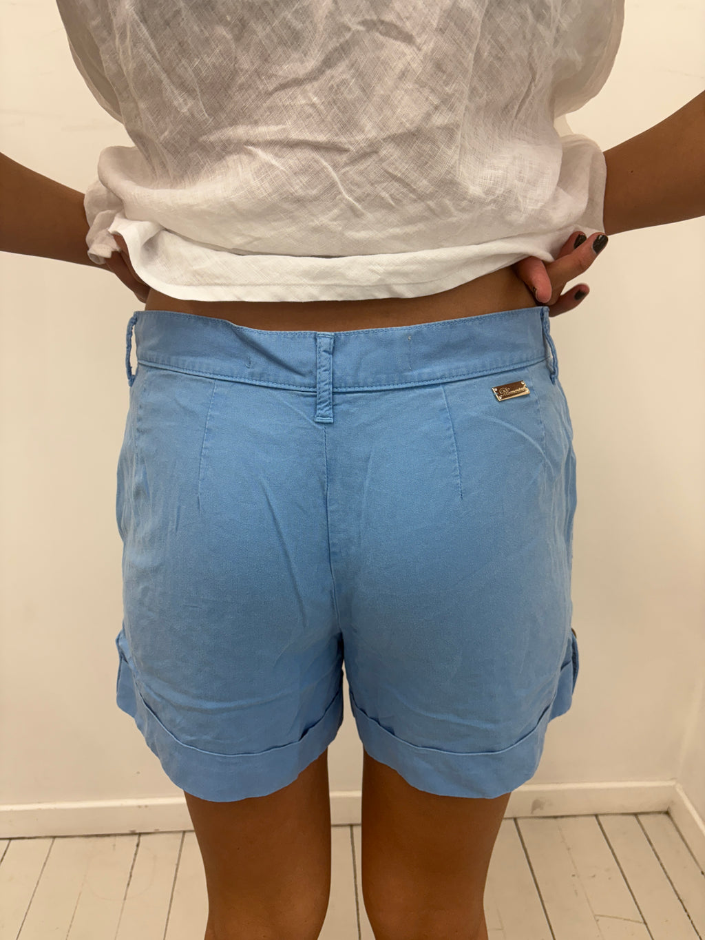 Blumarine Light Blue Chino Shorts Cargo Pocket Y2K