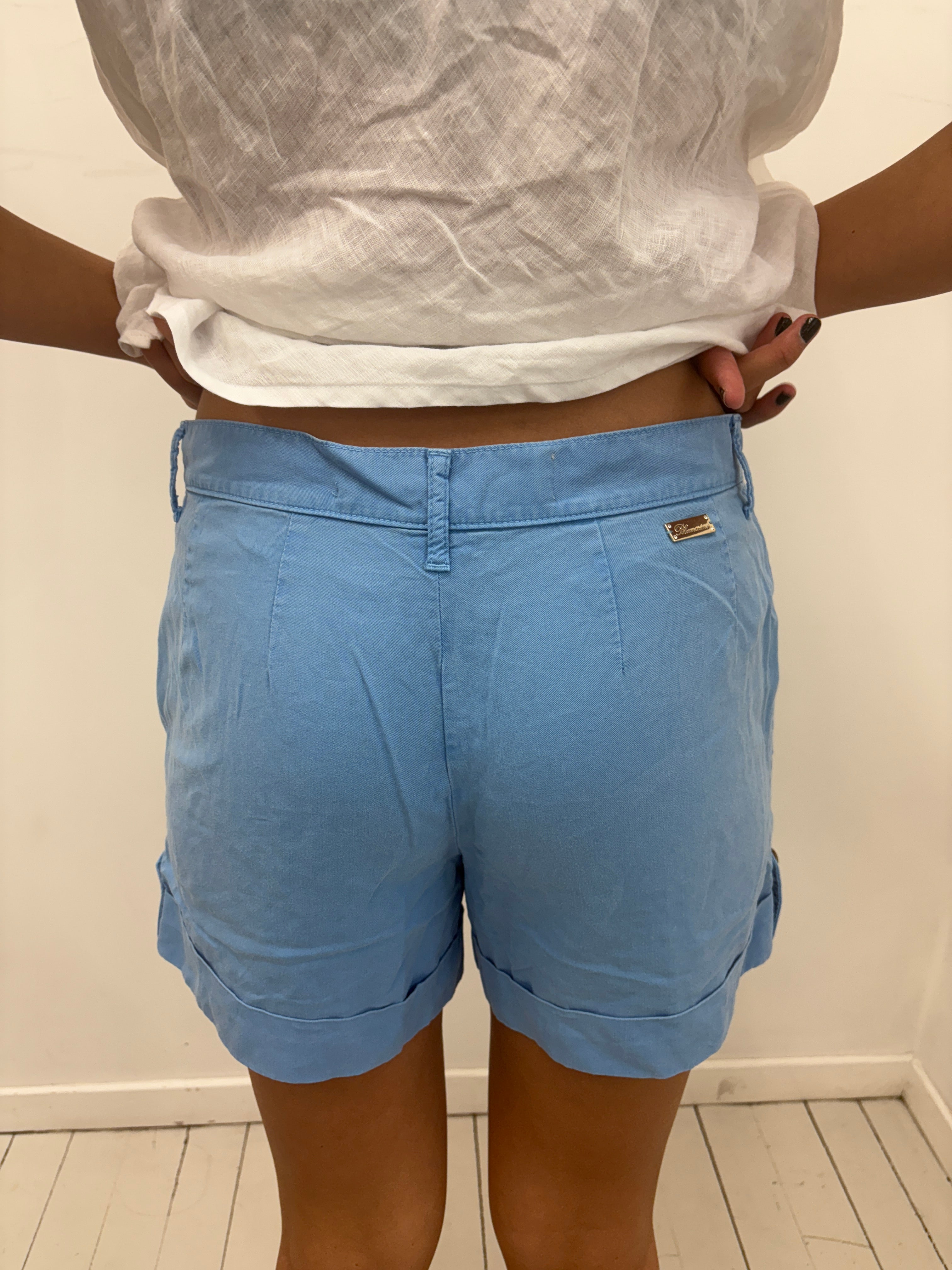 Blumarine Light Blue Chino Shorts Cargo Pocket Y2K