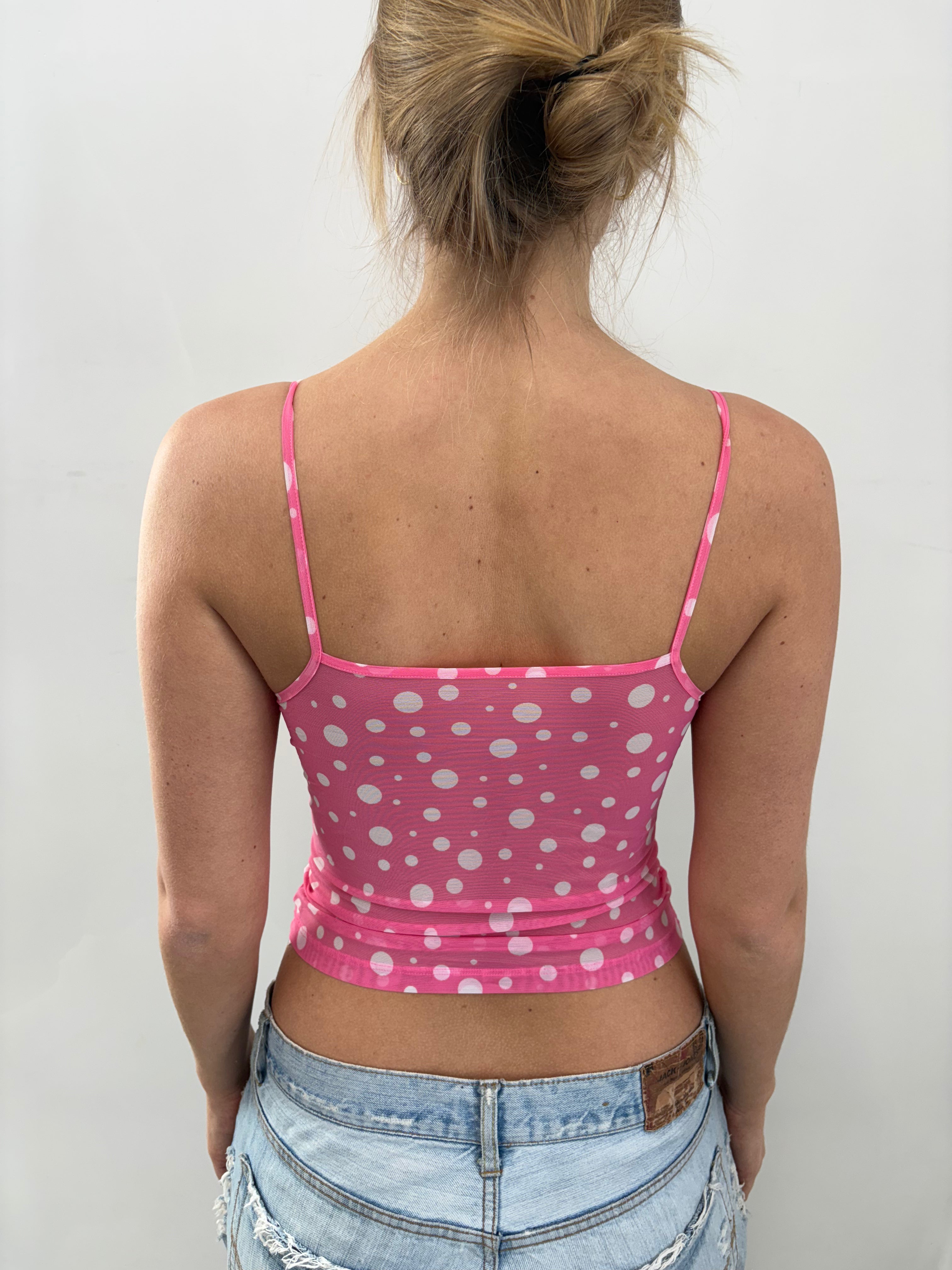 Pink Polka Dot Cami Top