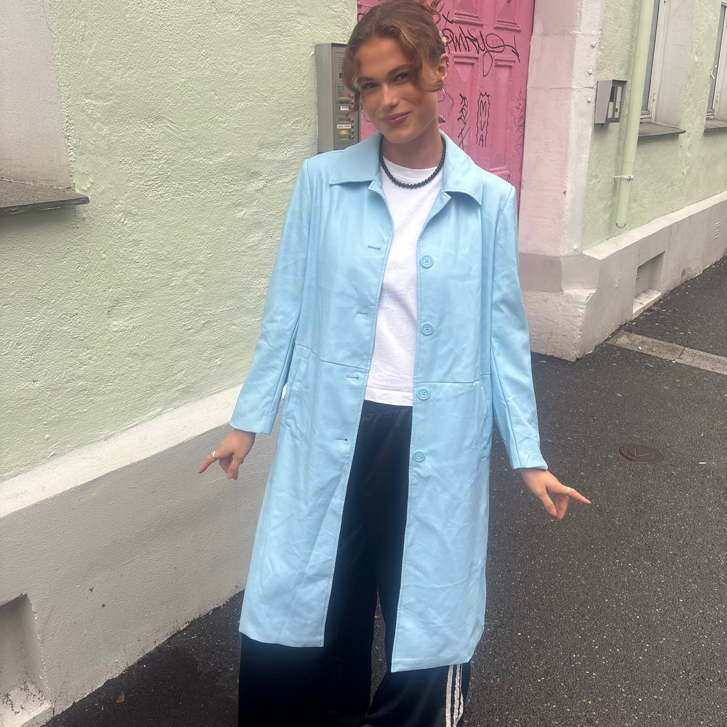 Baby Blue Trench Coat