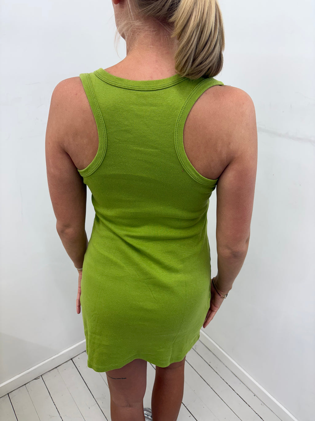 Lime Green "Love Fruit" Glitter Graphic Mini Dress