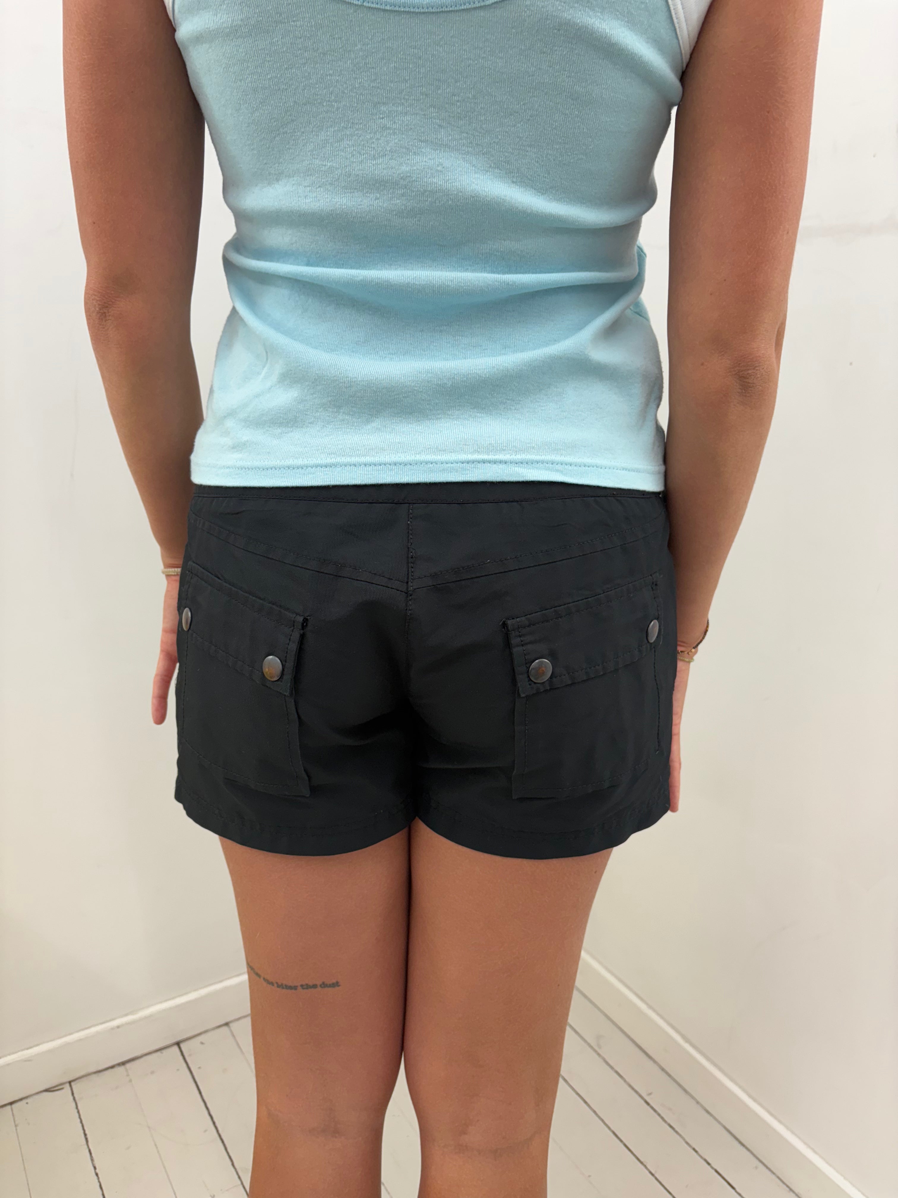 Y2K Black Low-Rise Mini Shorts Sleek Fit