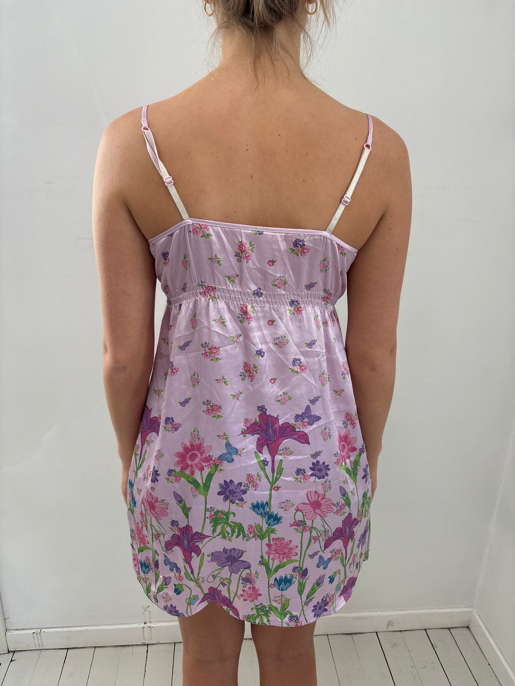 Pastel Pink Floral Mini Slip Dress