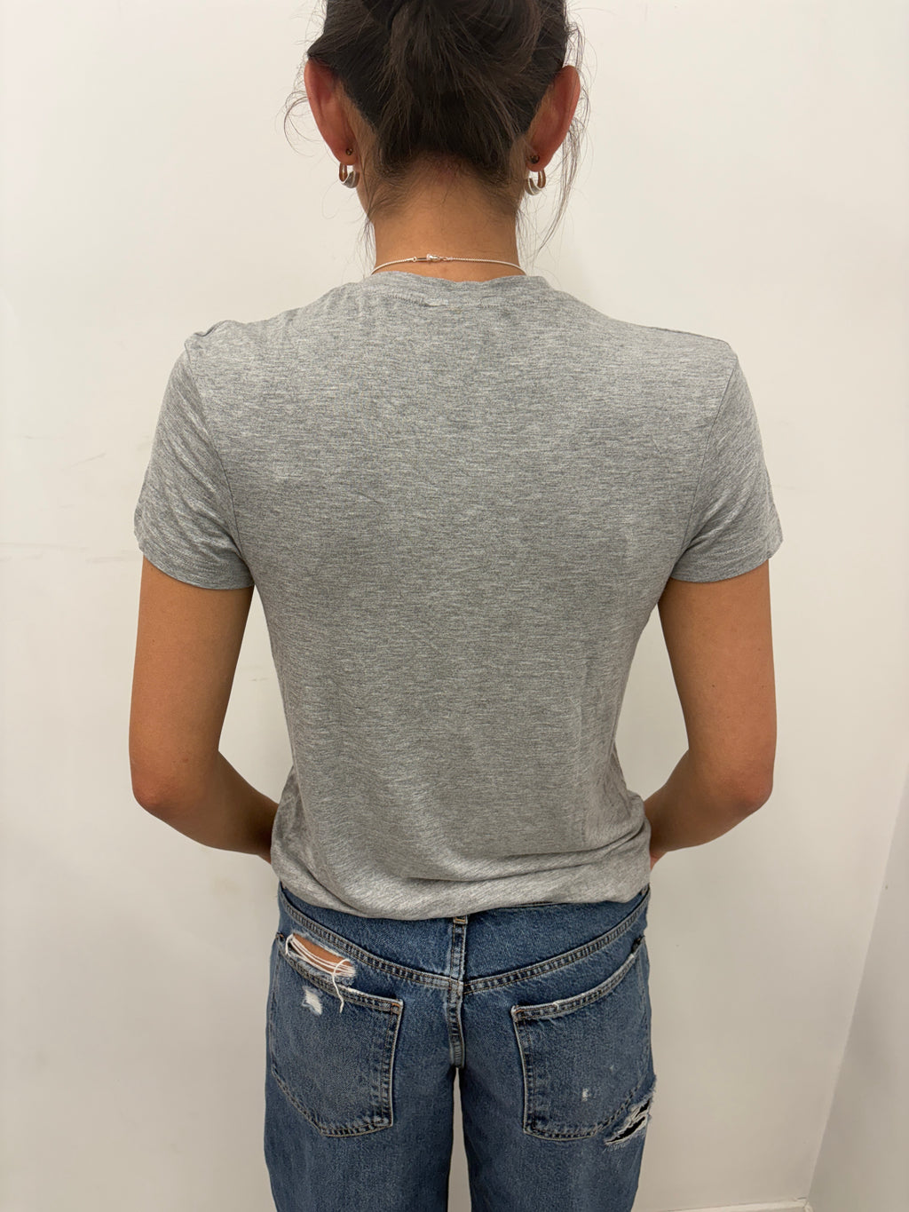 Grey Disney Mickey Minnie Christmas Gift Graphic Tee