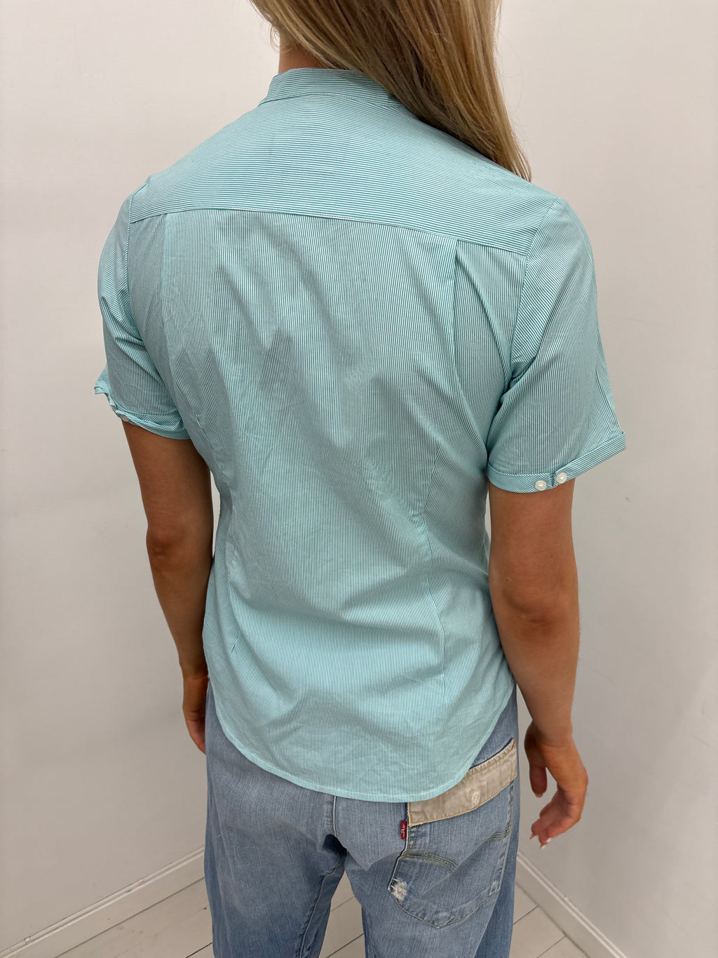 Mint pinstripe blouse