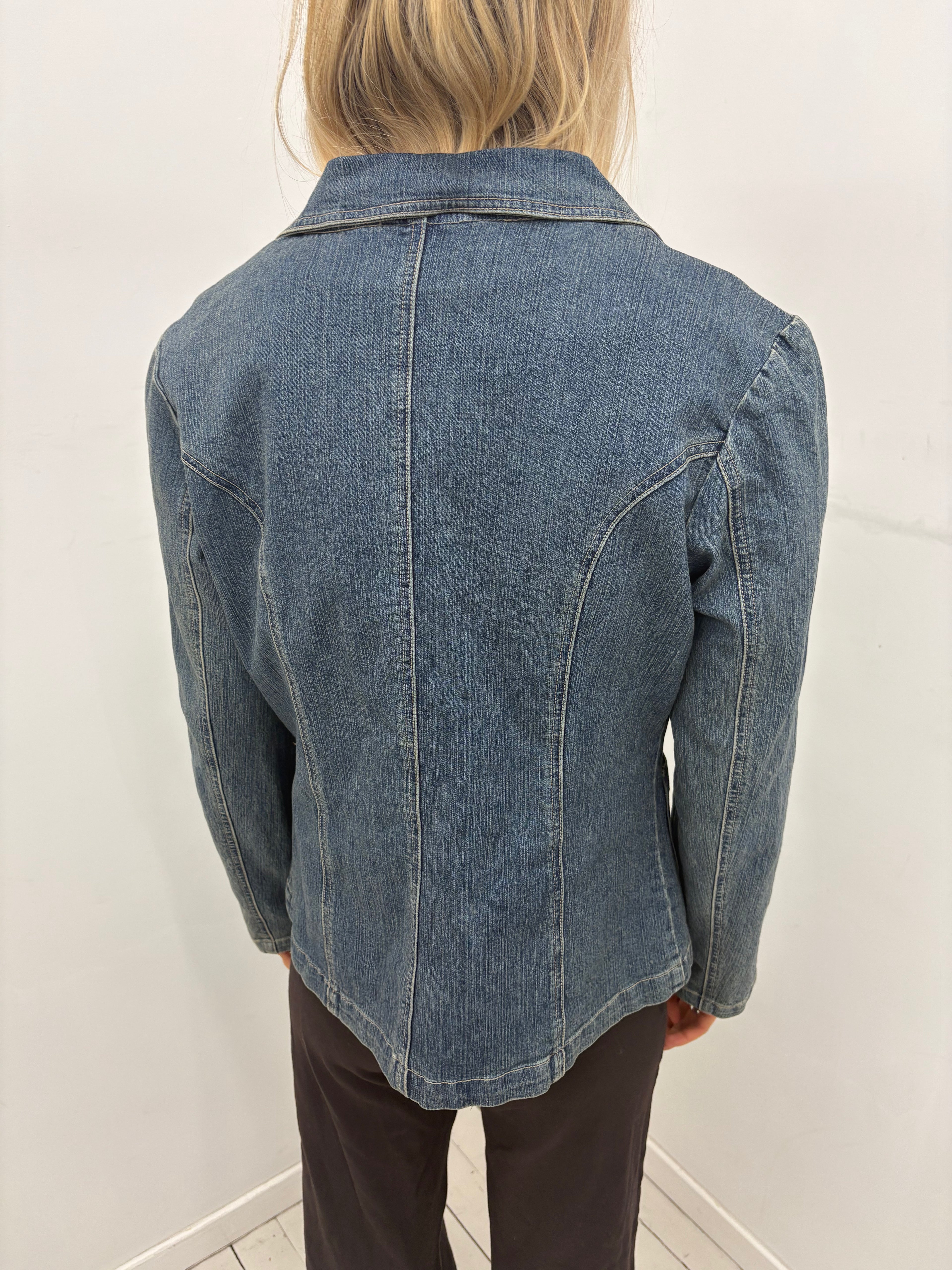 Y2K Embroidered Denim Blazer