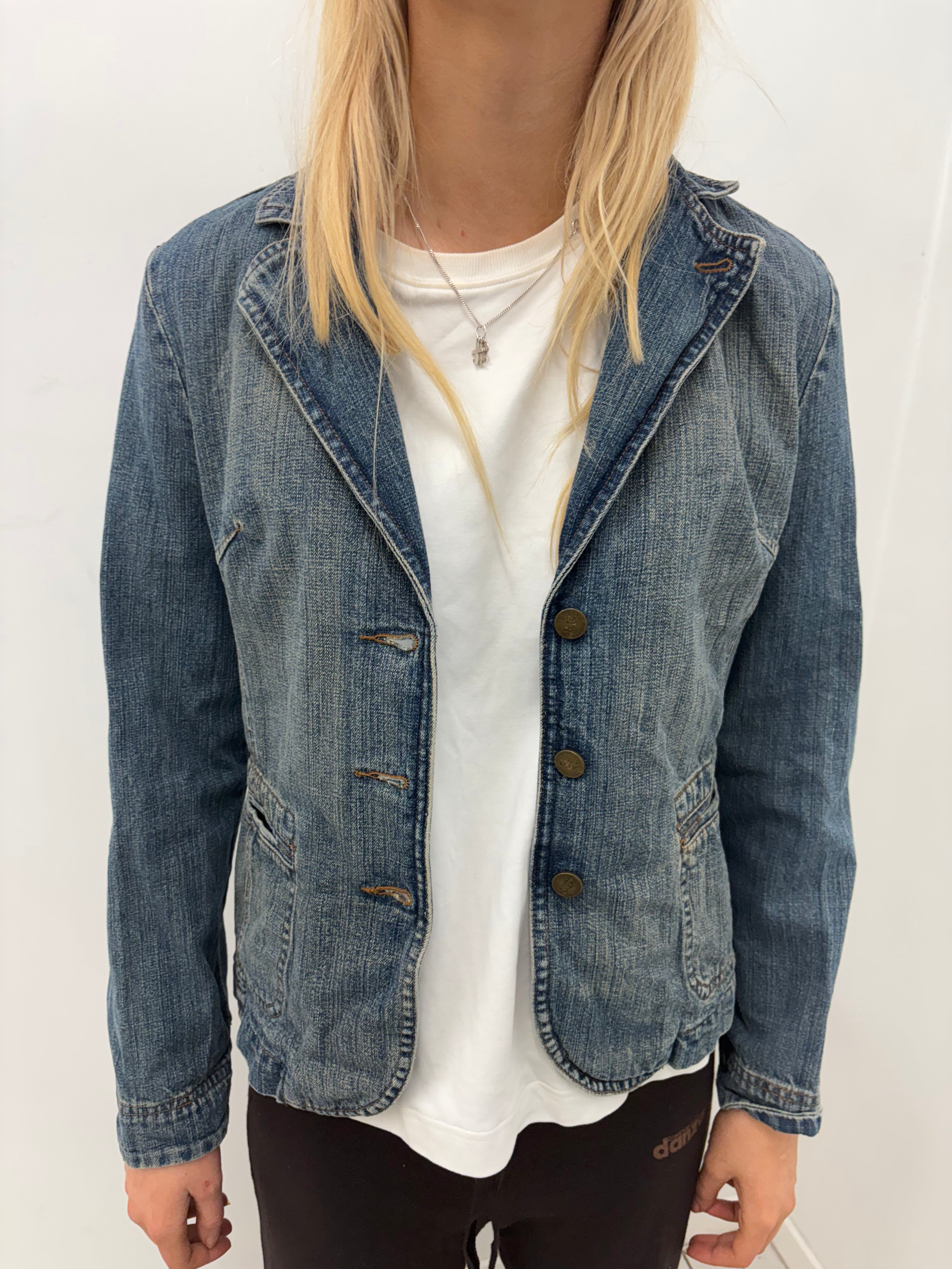 Fitted Y2K Denim Blazer