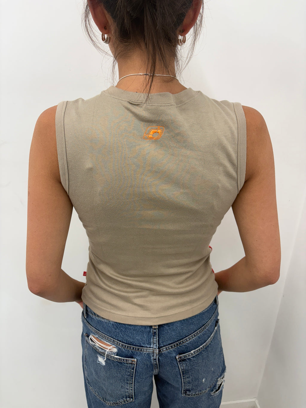 Beige Pink Palm Tree 93 Protest Colorblock Tank