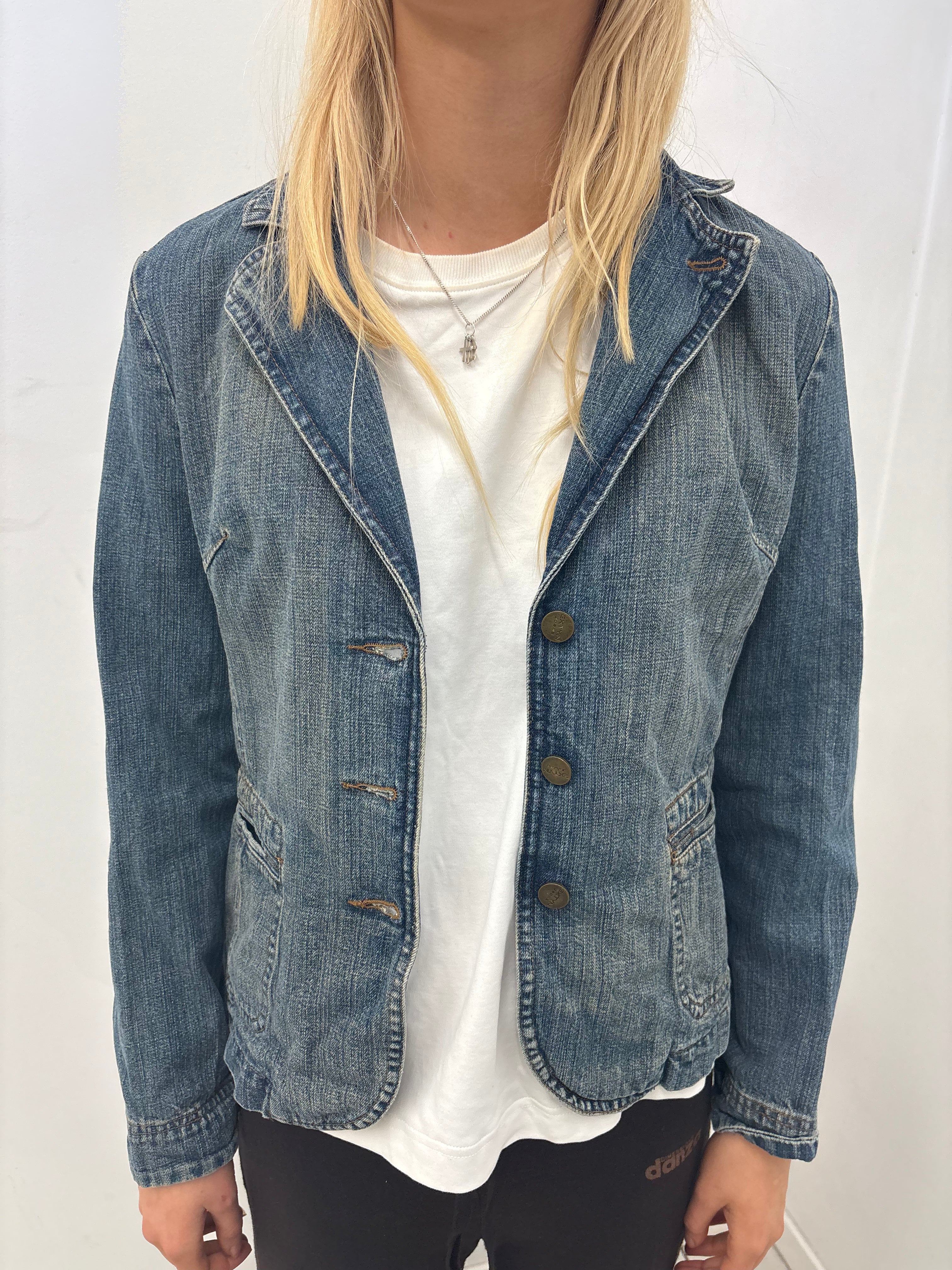 Fitted Y2K Denim Blazer