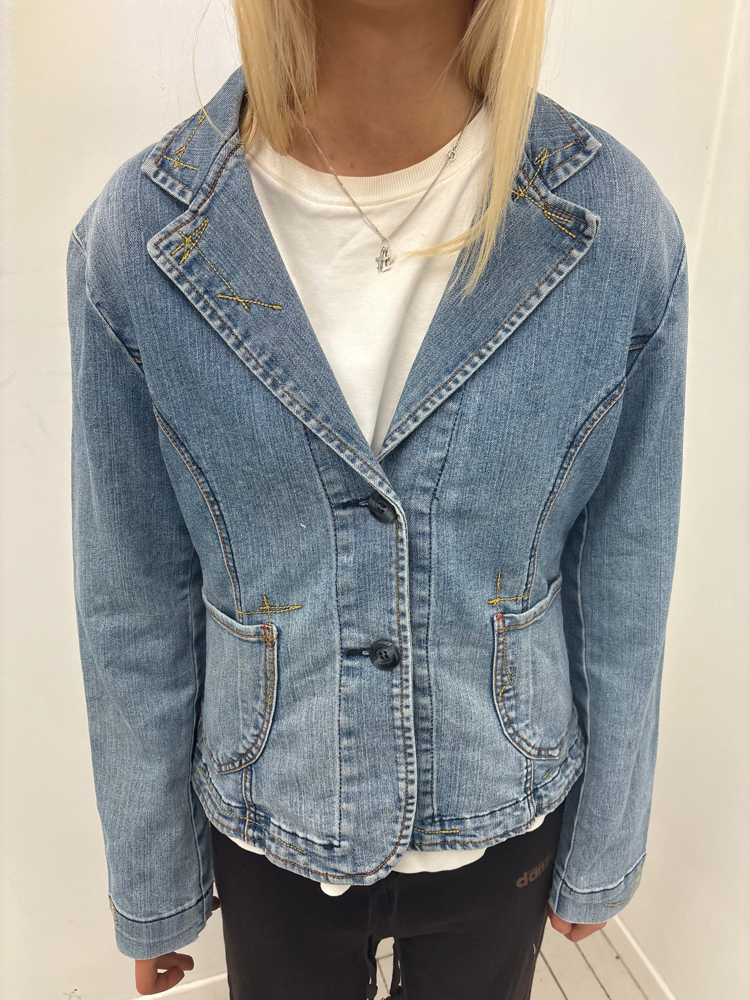 Raw Stitch Y2K Denim Blazer