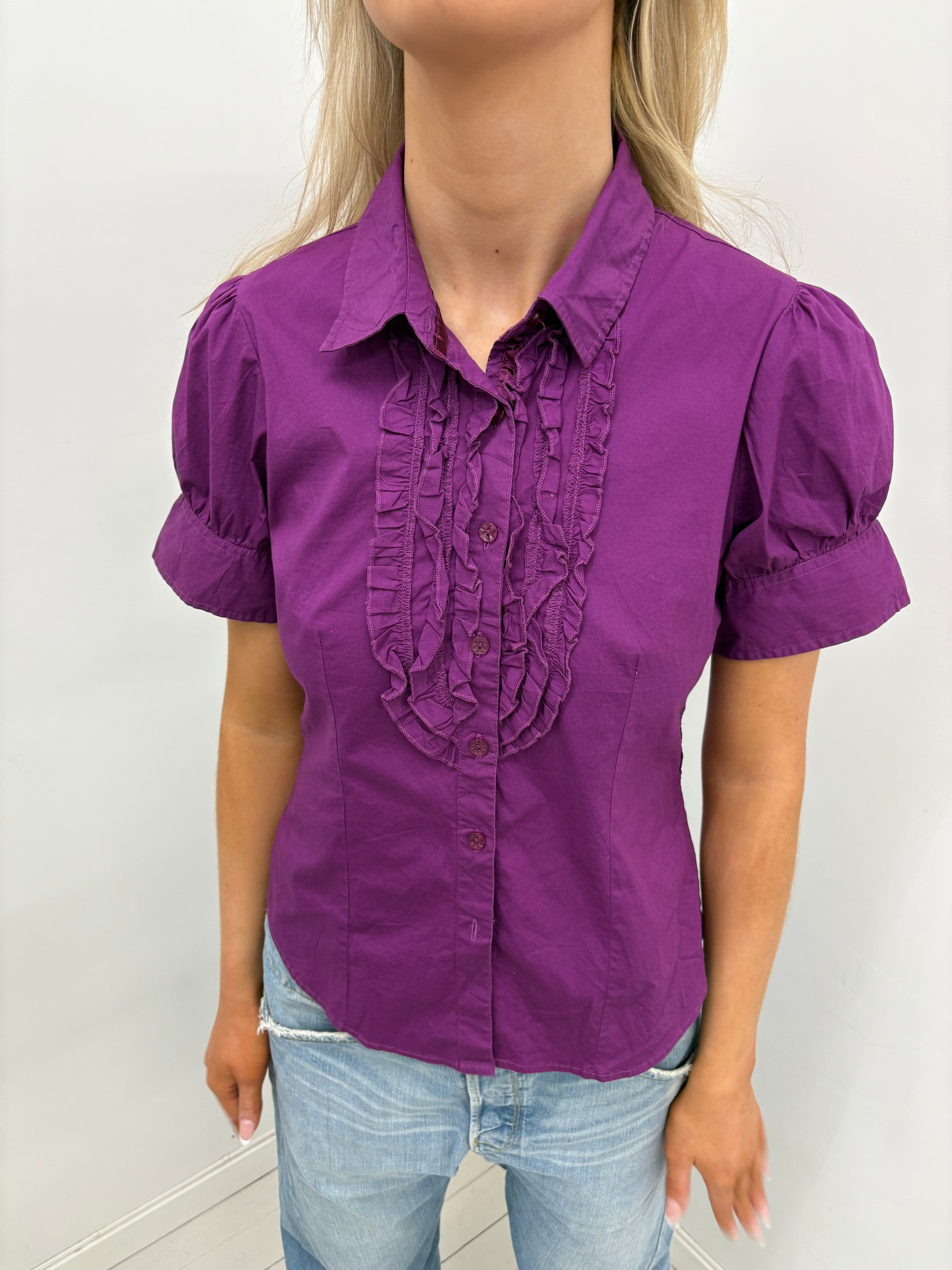 Purple ruffle shirt