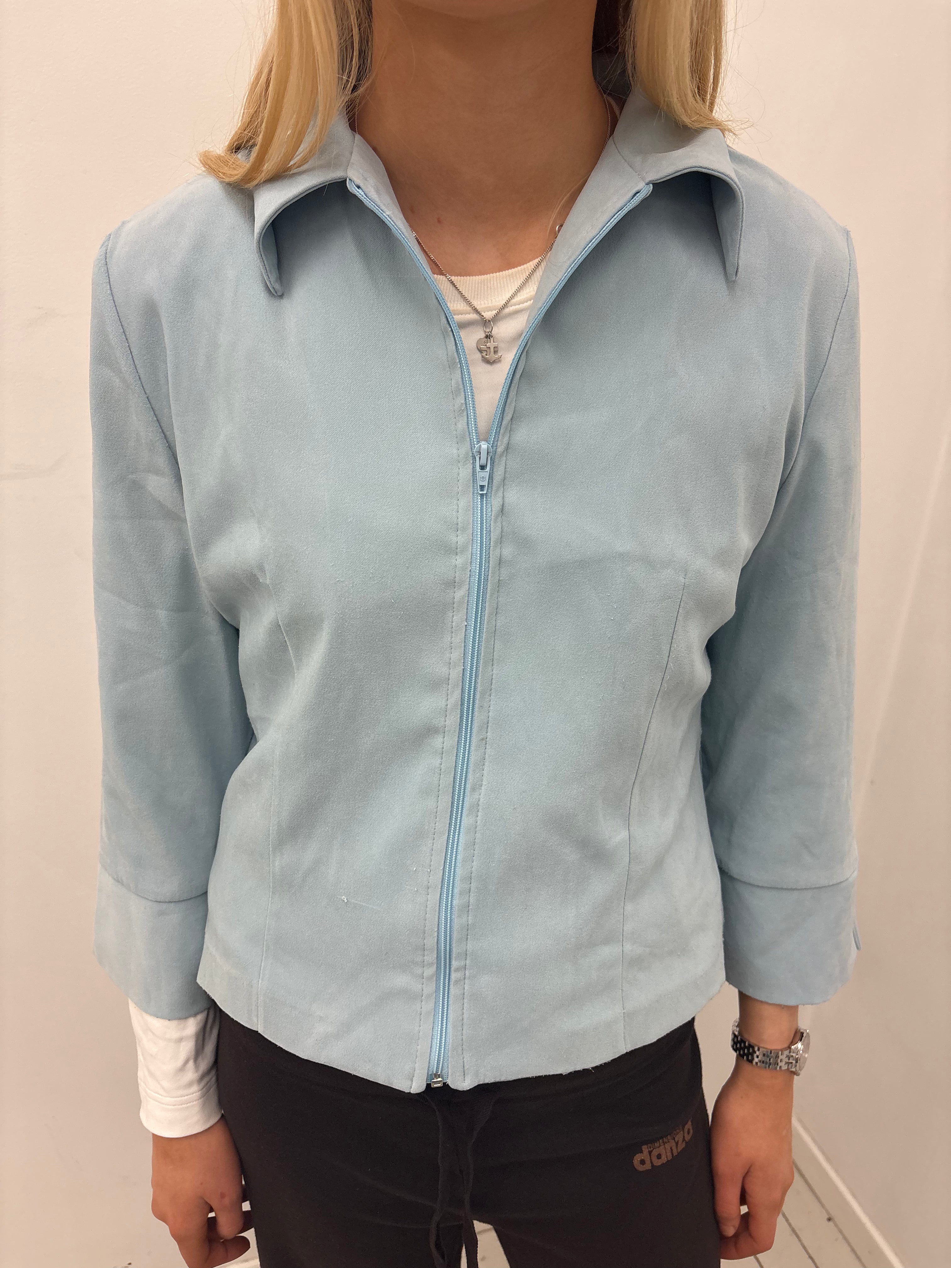 Baby Blue Y2K Zip Jacket