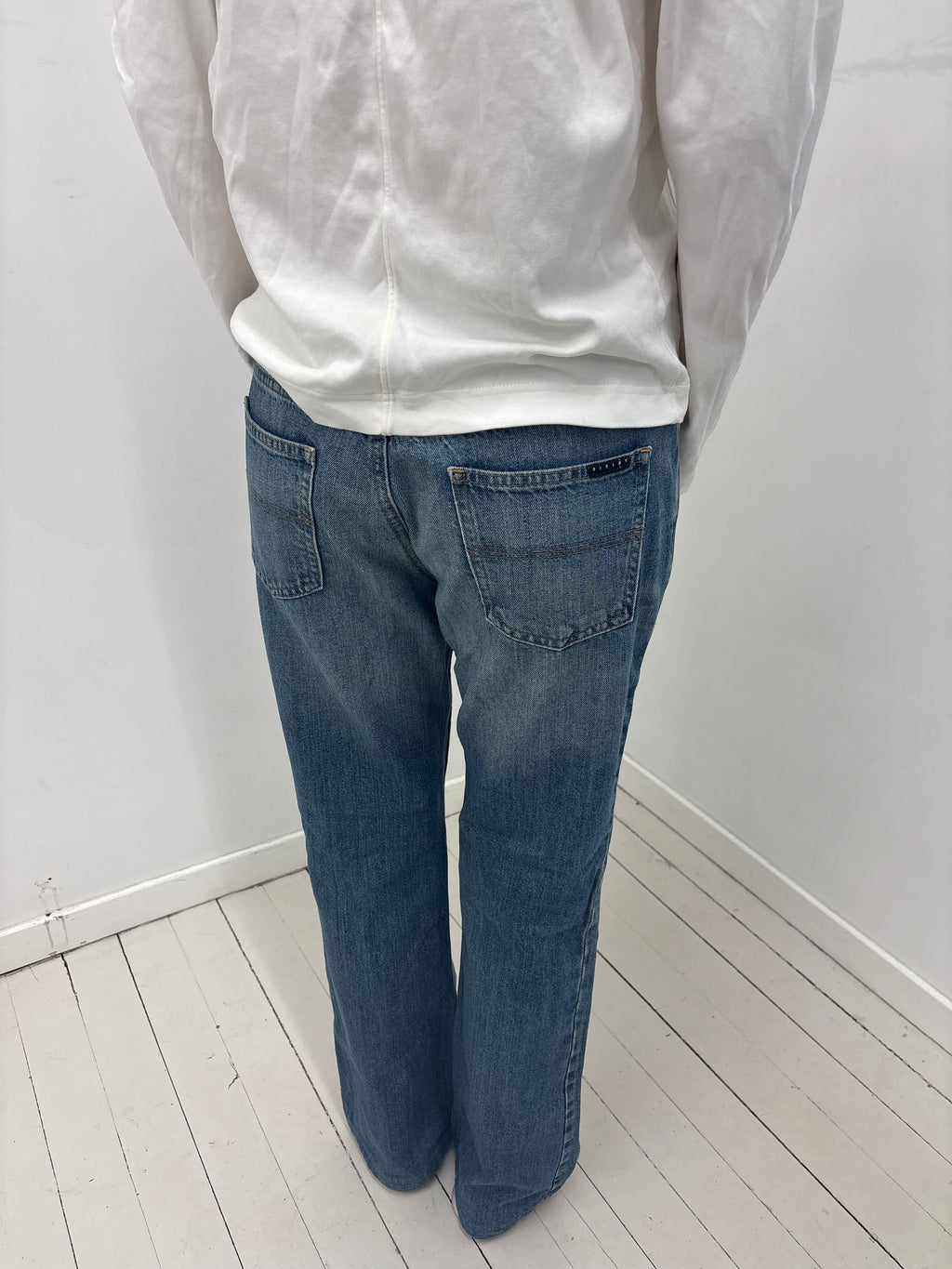 Y2K Light Wash Low-Rise Flared Jeans