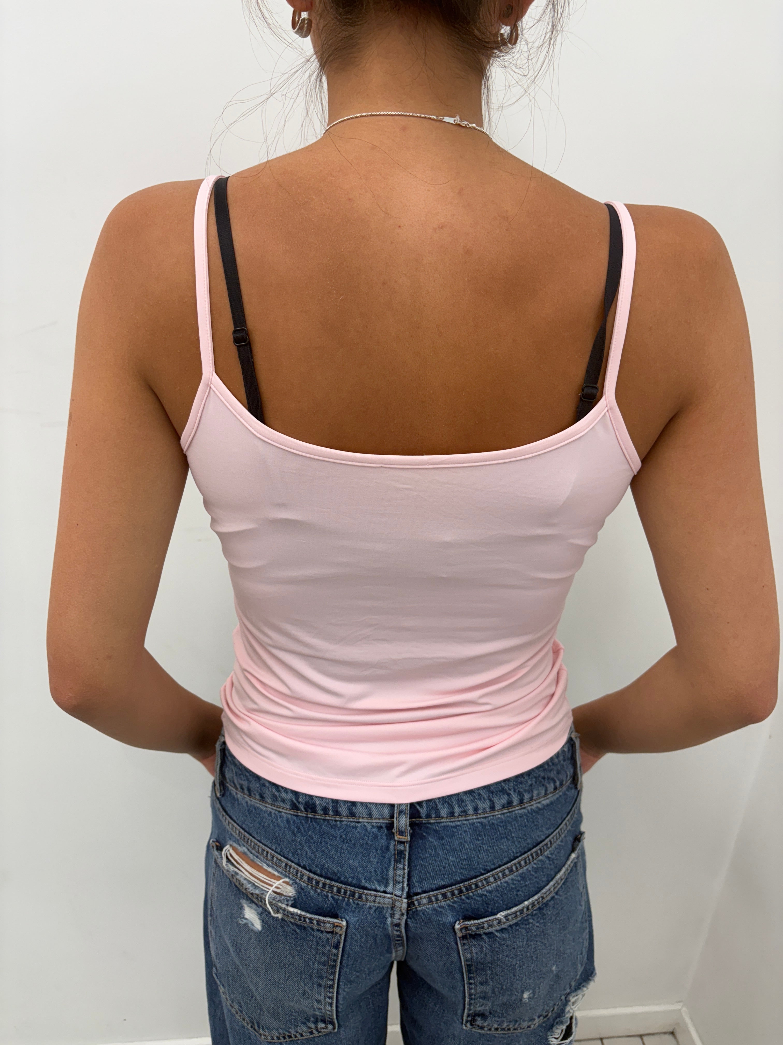 Light Pink Basic V-Neck Cami Top