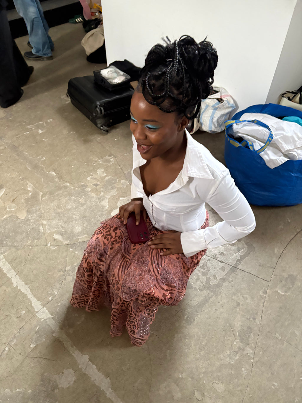 Patchwork Leopard Y2K Tiered Maxi Skirt