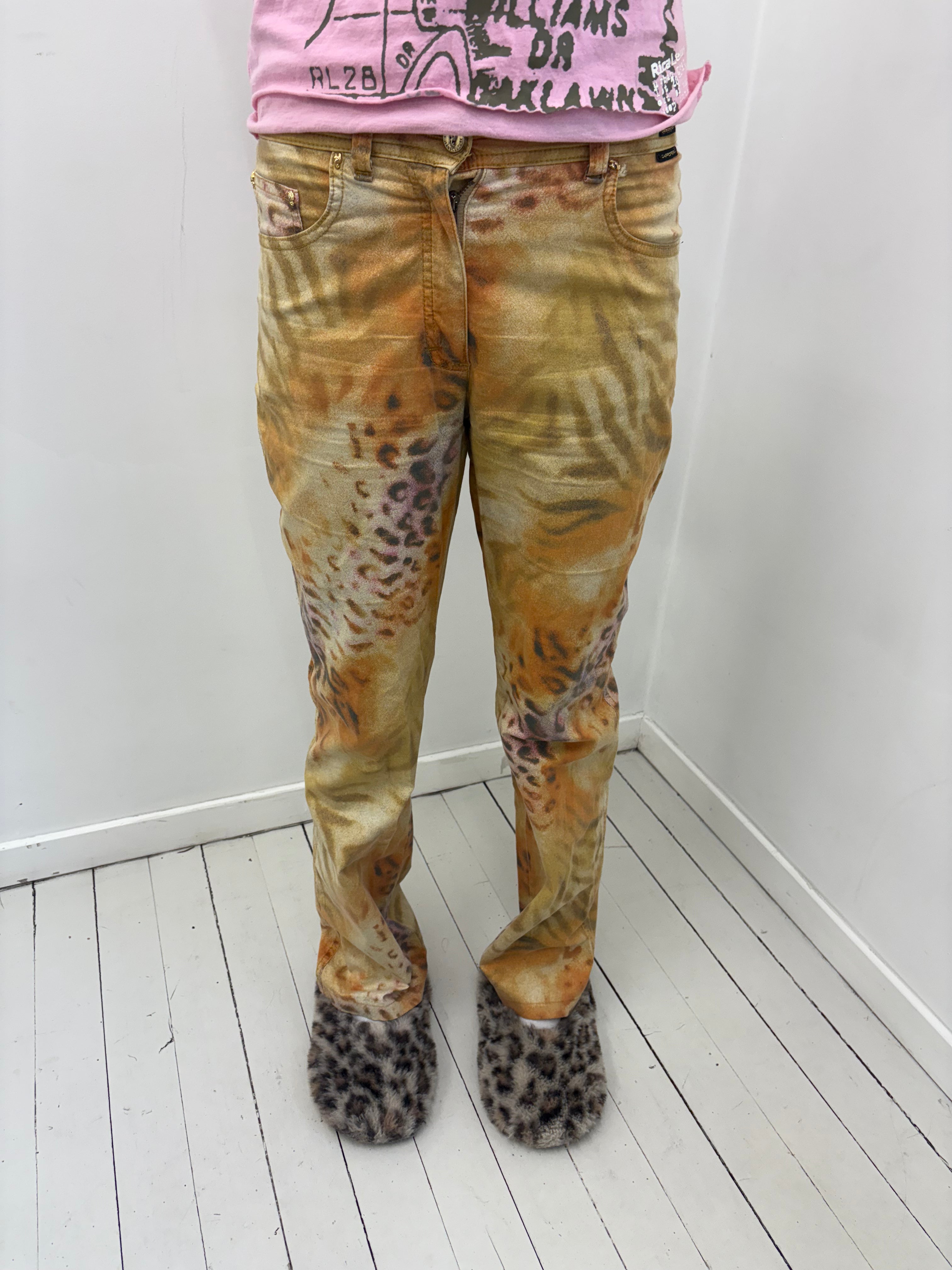 Y2K Animal Print Statement Jeans