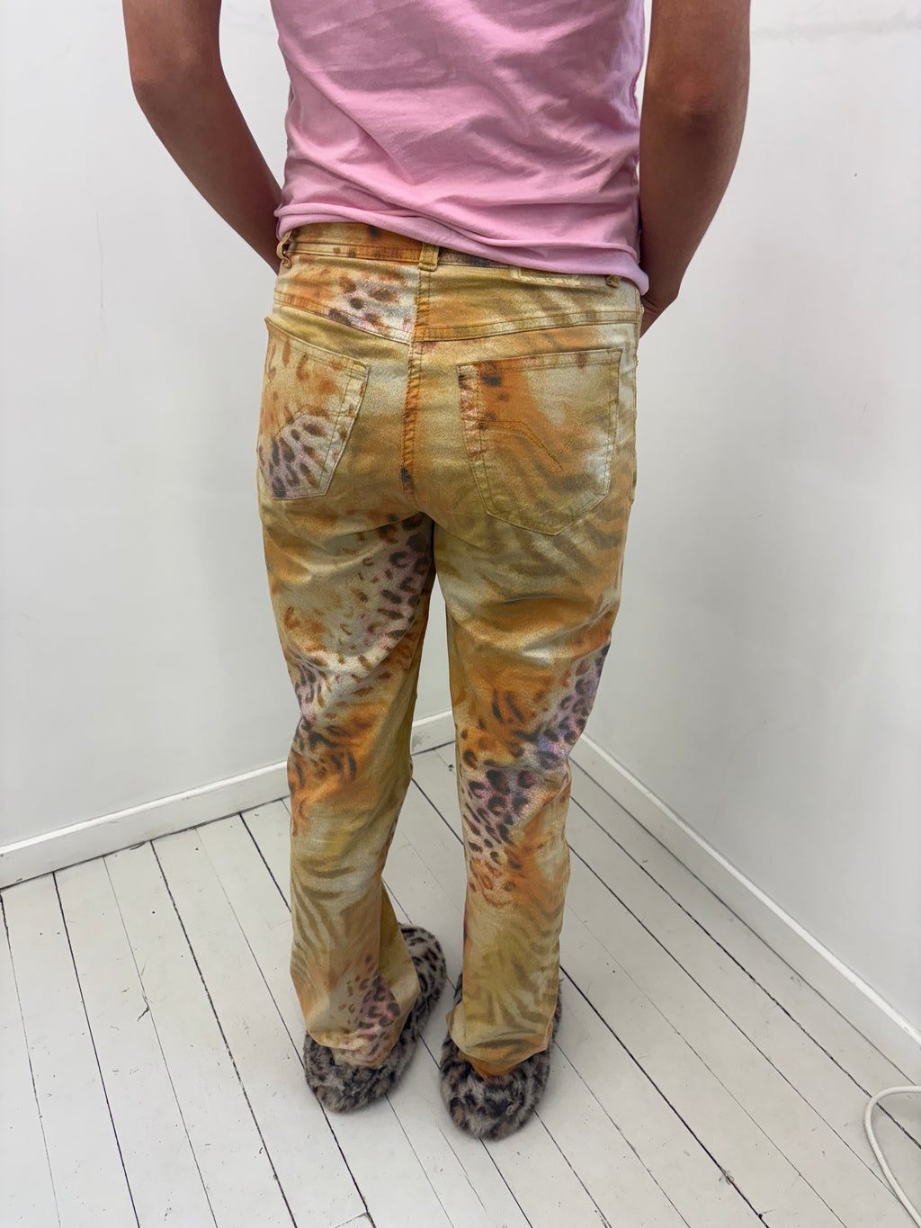 Y2K Animal Print Statement Jeans