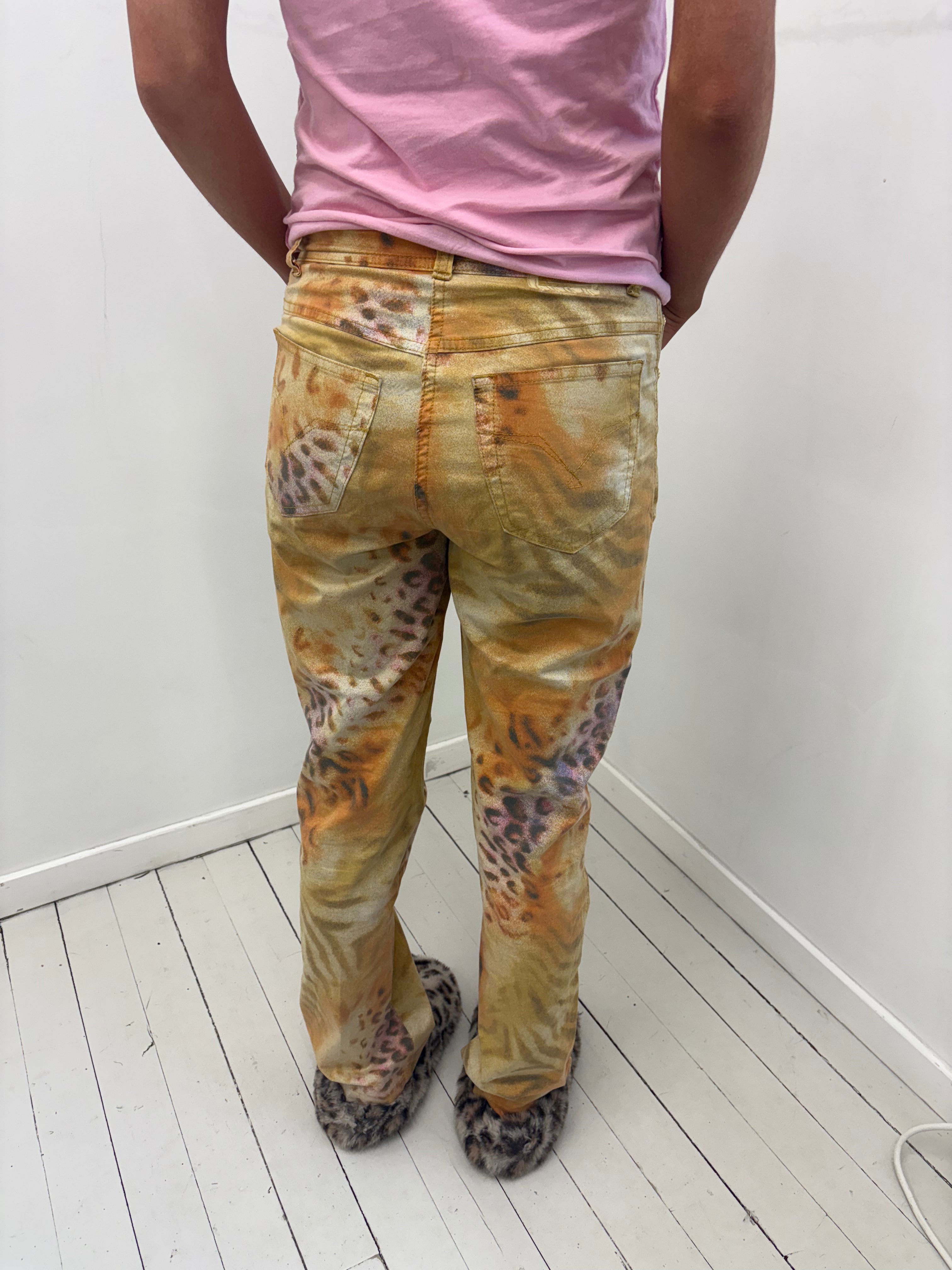 Y2K Animal Print Statement Jeans