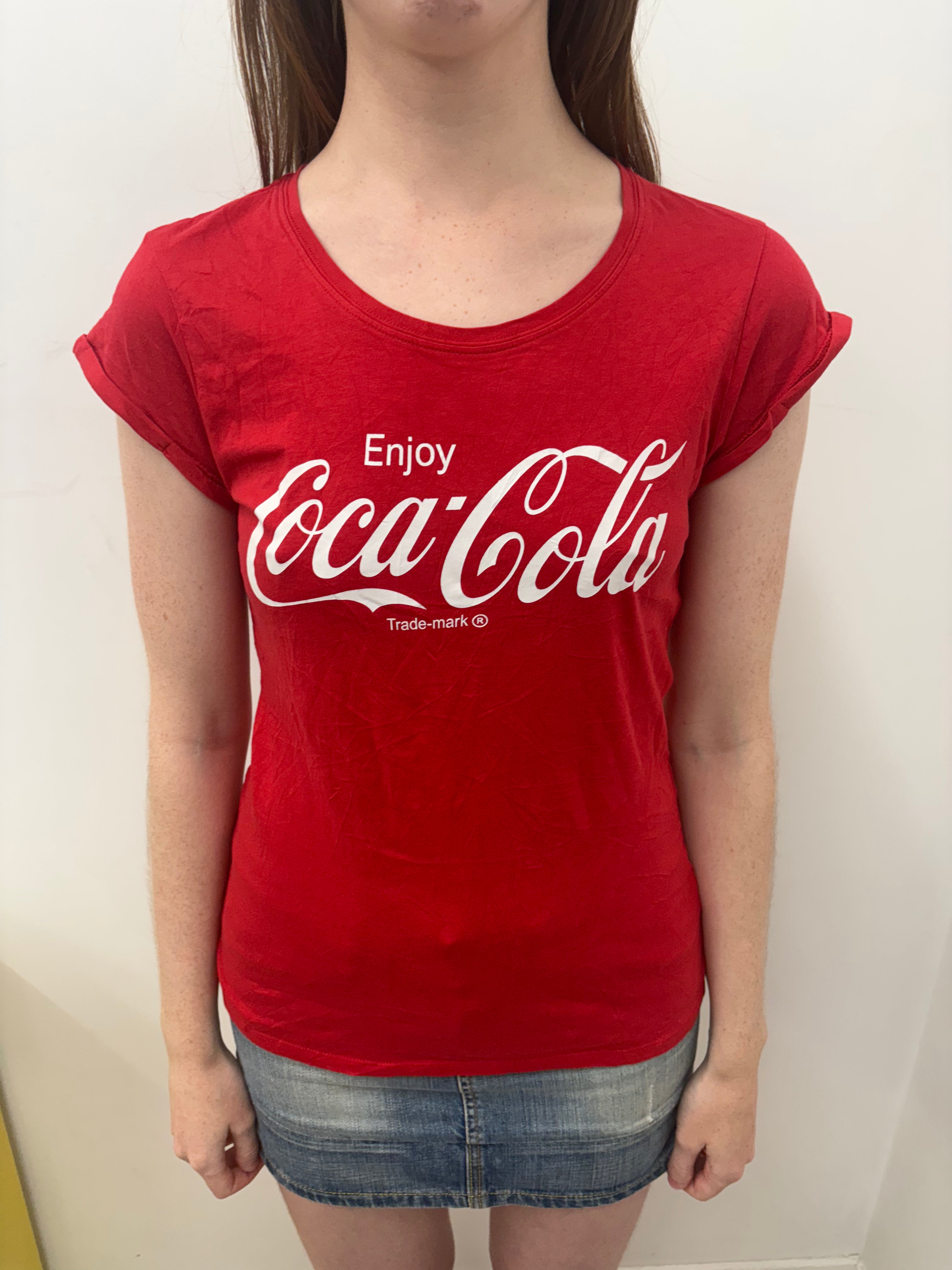 Red Coca-Cola Logo Fitted Vintage Graphic Tee