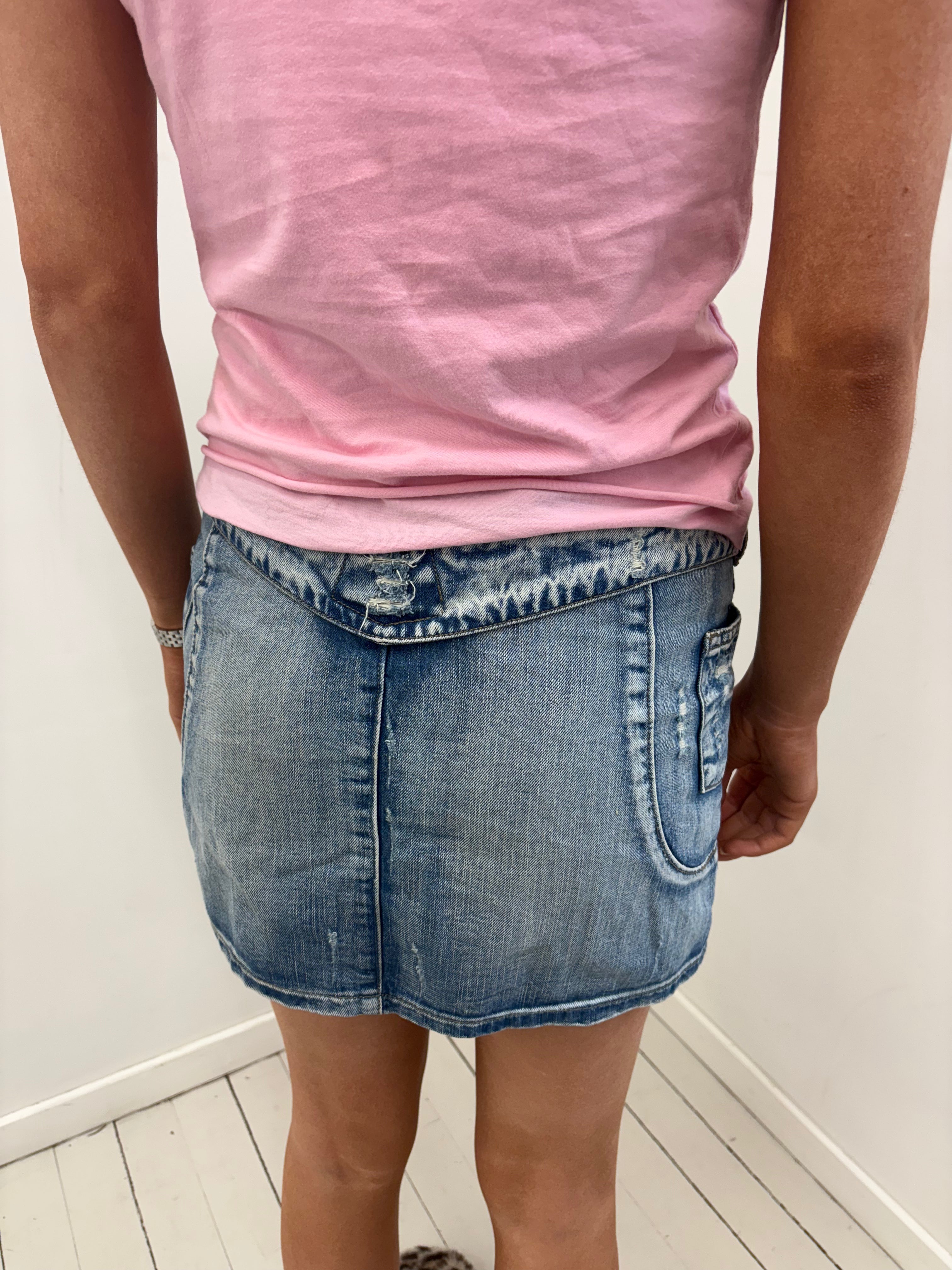 Y2K Minnie Mouse Denim Mini Skirt
