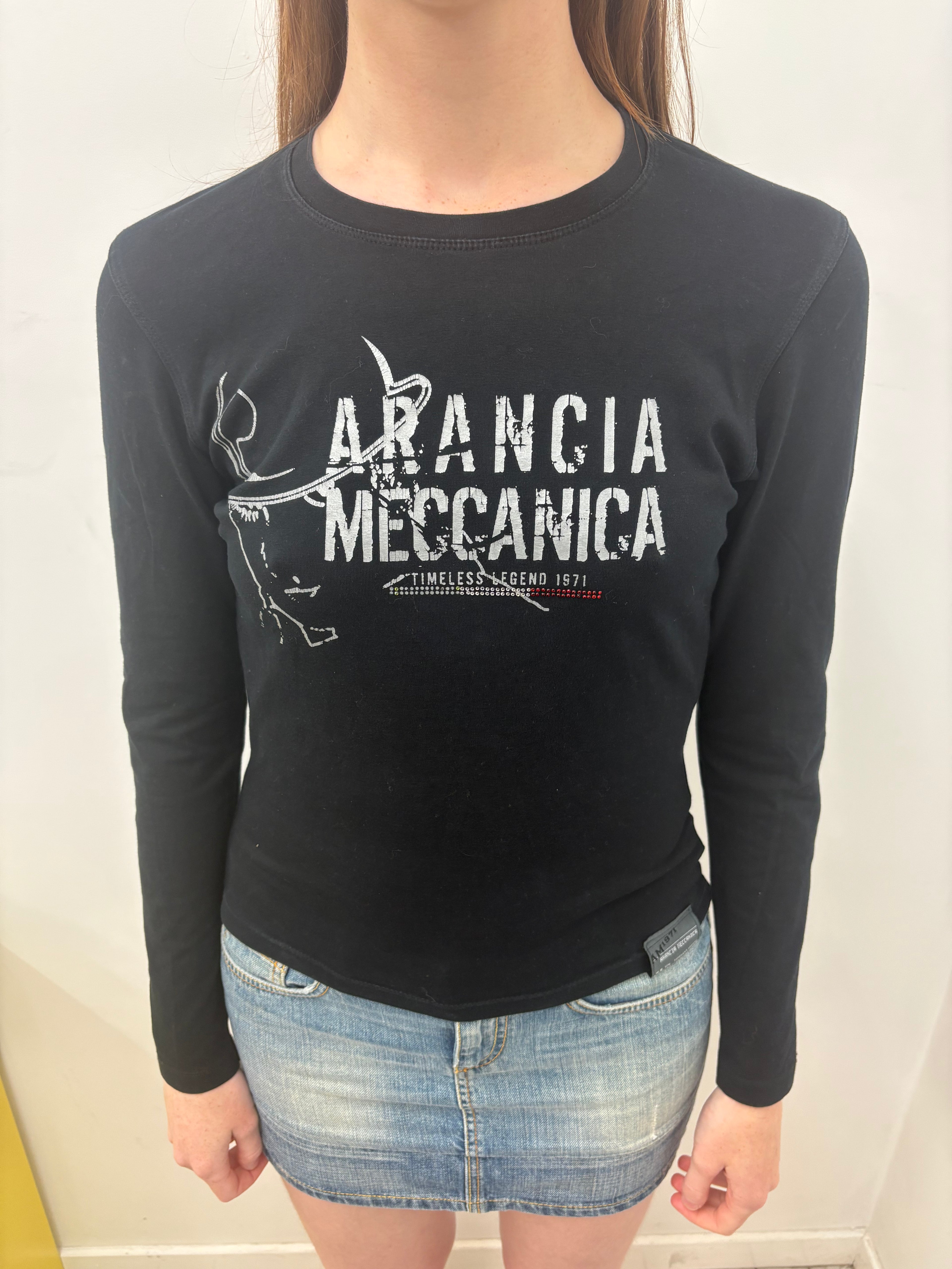 Black Fitted Graphic Long Sleeve Arancia Meccanica