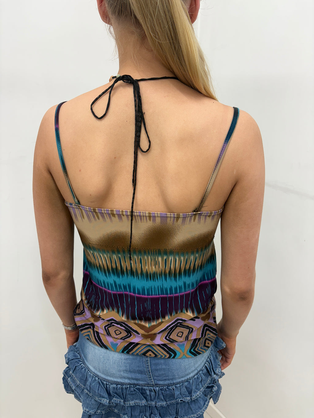 Ombre Tie-Dye Ruched Cami Top Y2K