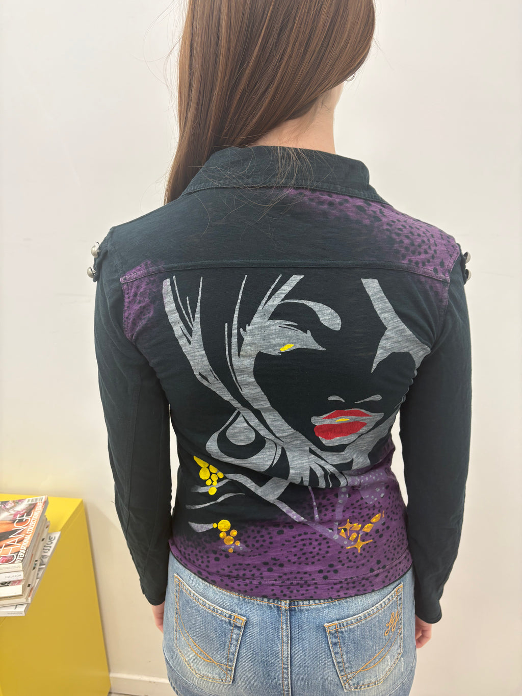 Dark Grey Utility Polo Long Sleeve Graphic Top