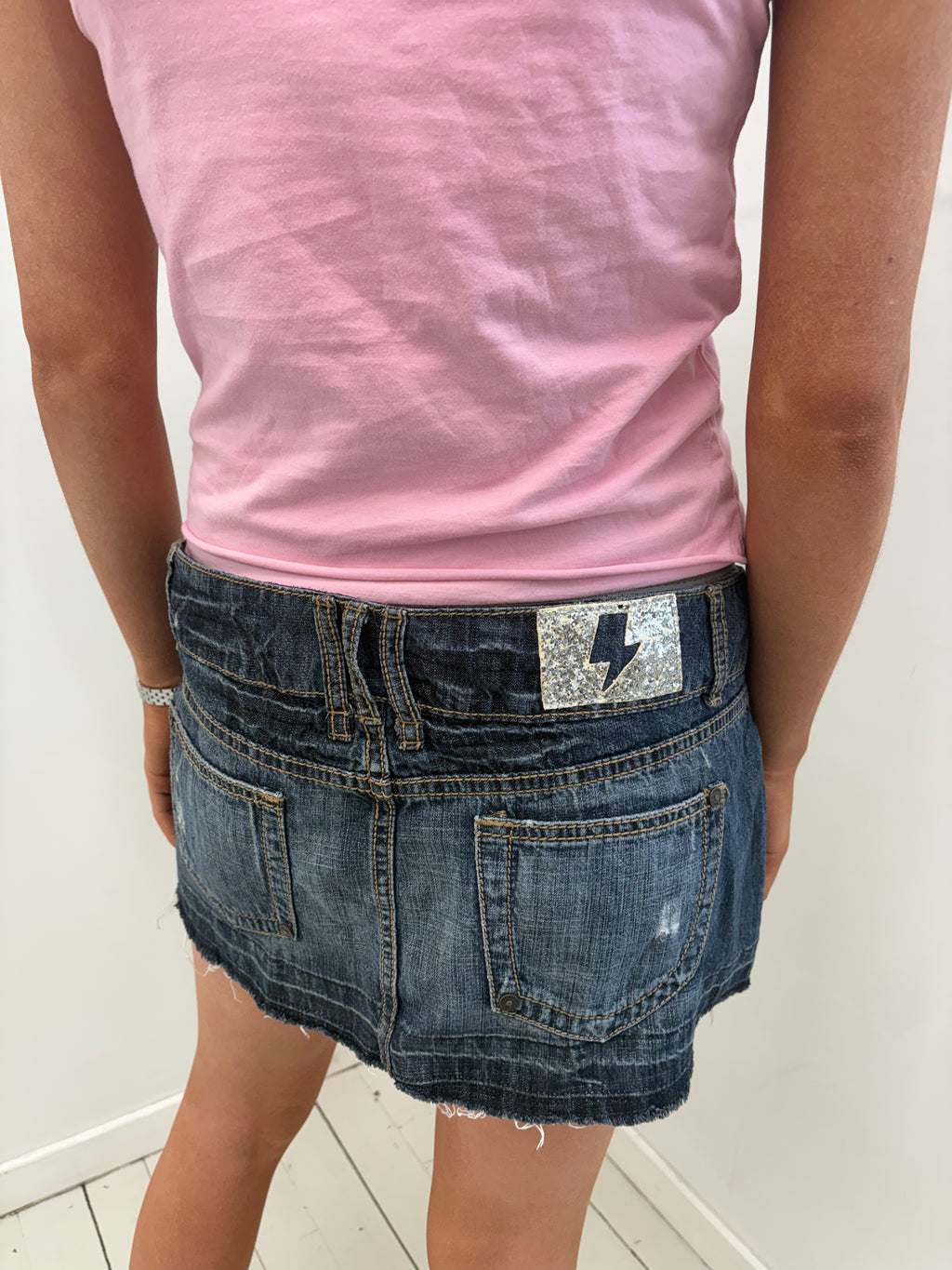 Y2K Dark Wash Denim Mini Skirt