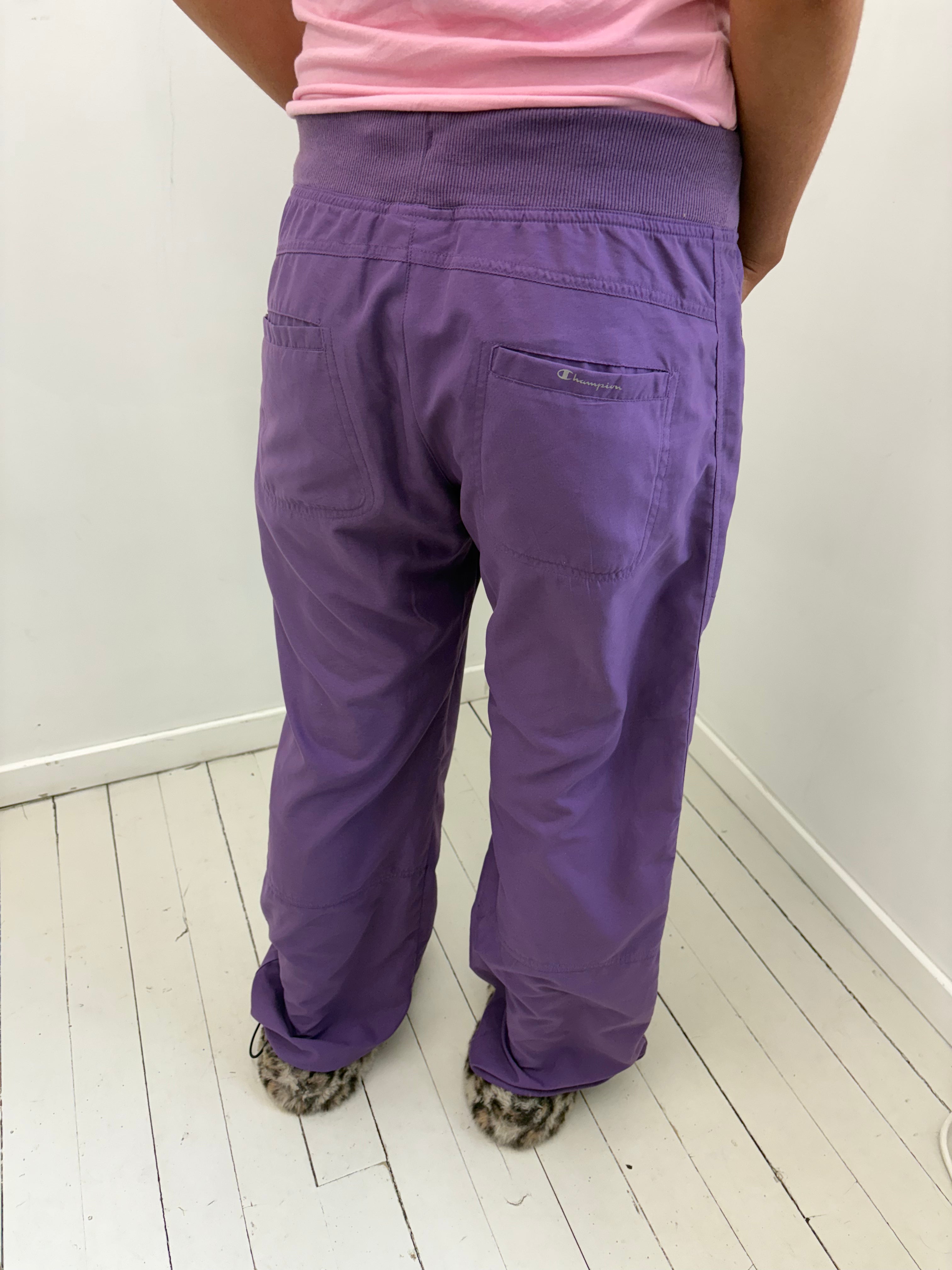 Y2K Purple Champion Track Pants