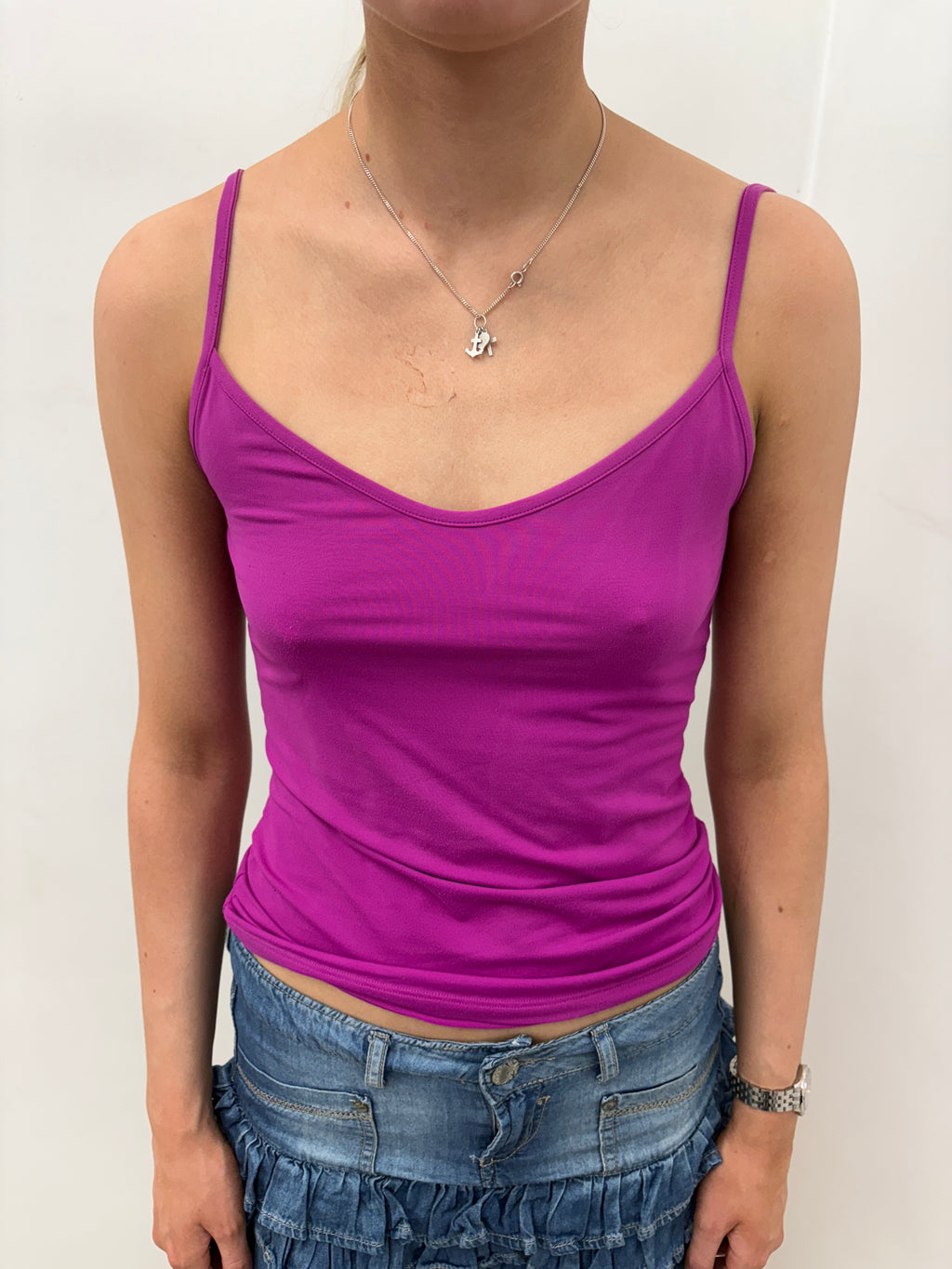 Magenta Scoop Neck Cami Top