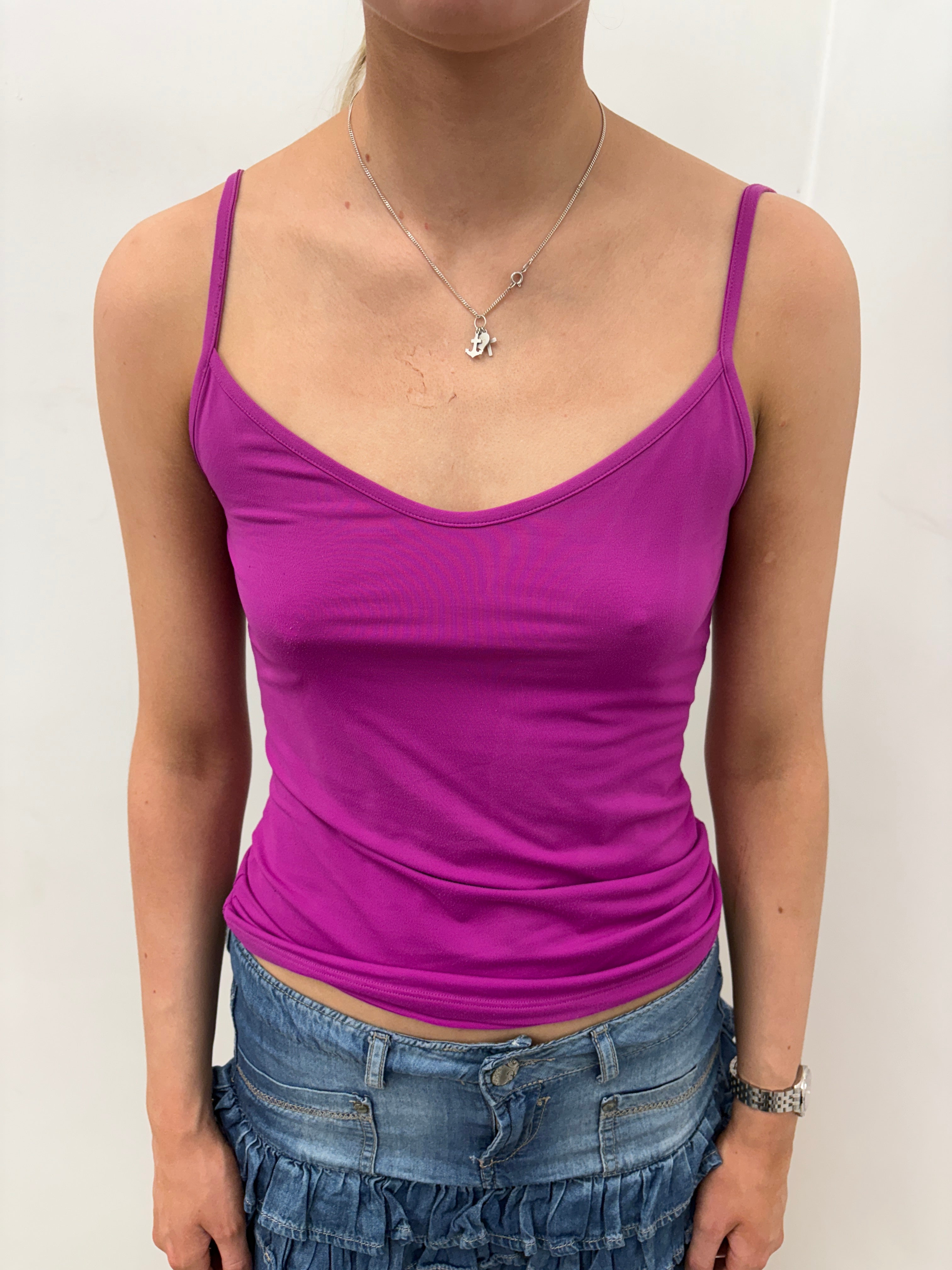 Magenta Scoop Neck Cami Top