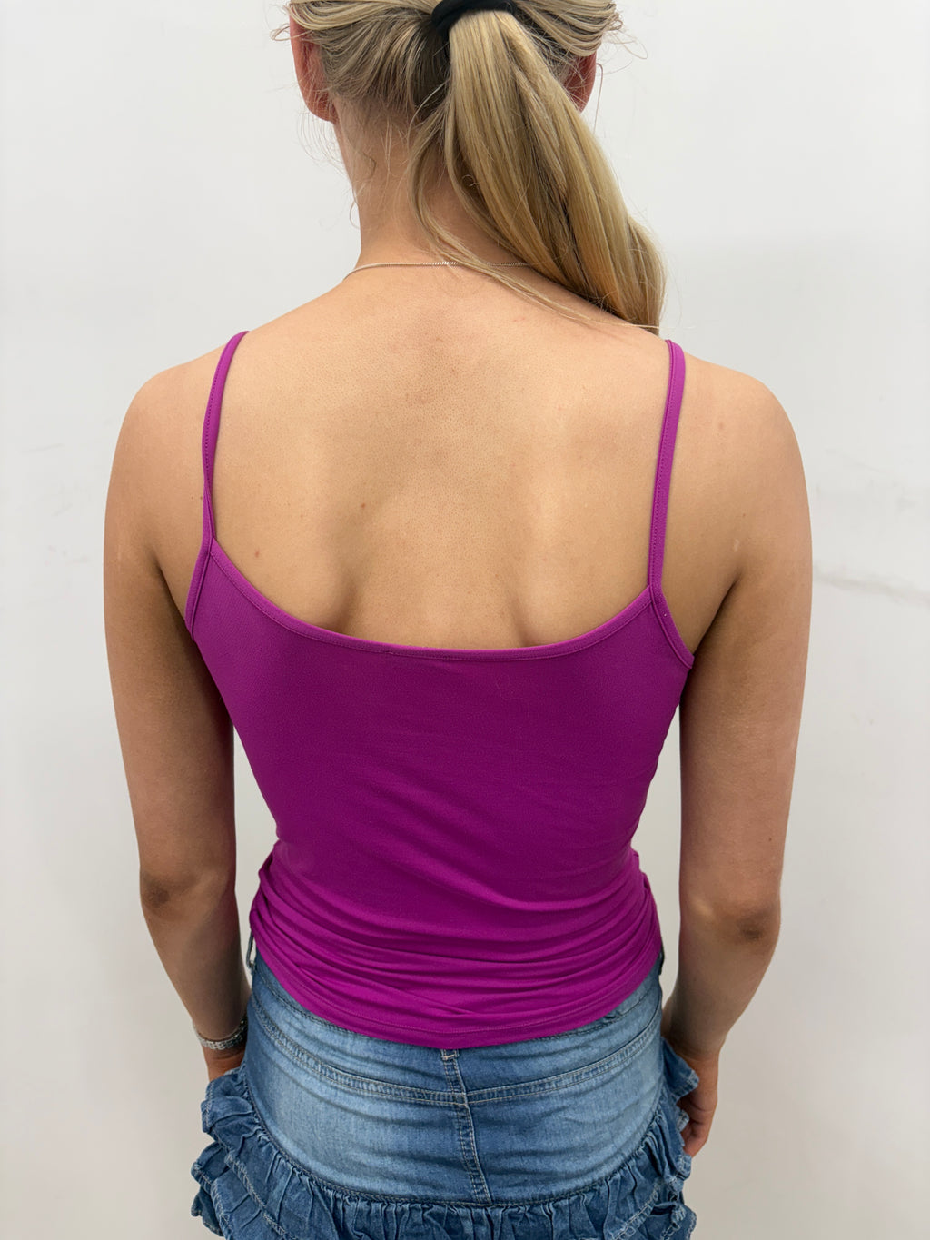 Magenta Scoop Neck Cami Top