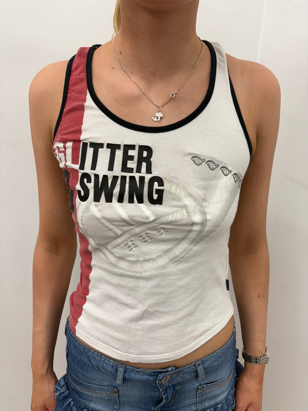 Glitter Swing Colorblock Racerback Tank