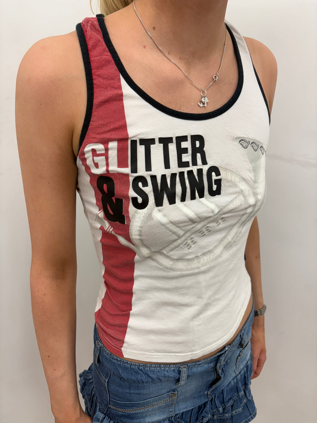 Glitter Swing Colorblock Racerback Tank